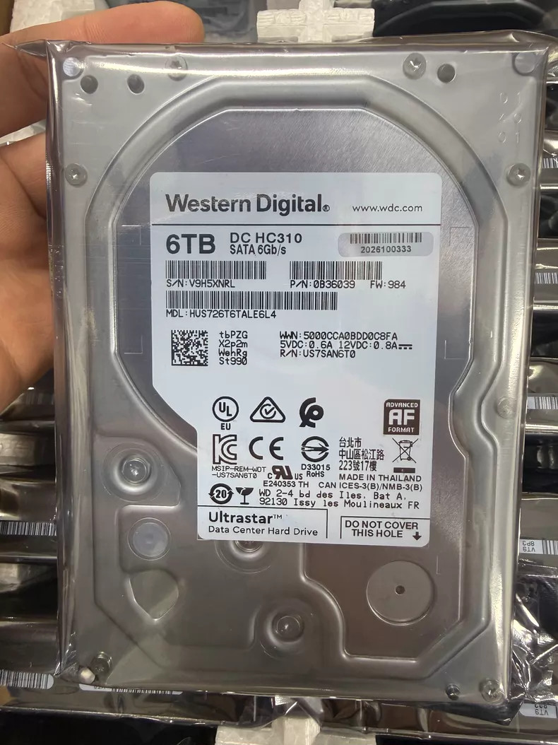 For Western Digital HUS726T6TALE6L4 SATA 6Gb/s HC310 3.5" 6T HDD Hard Drive