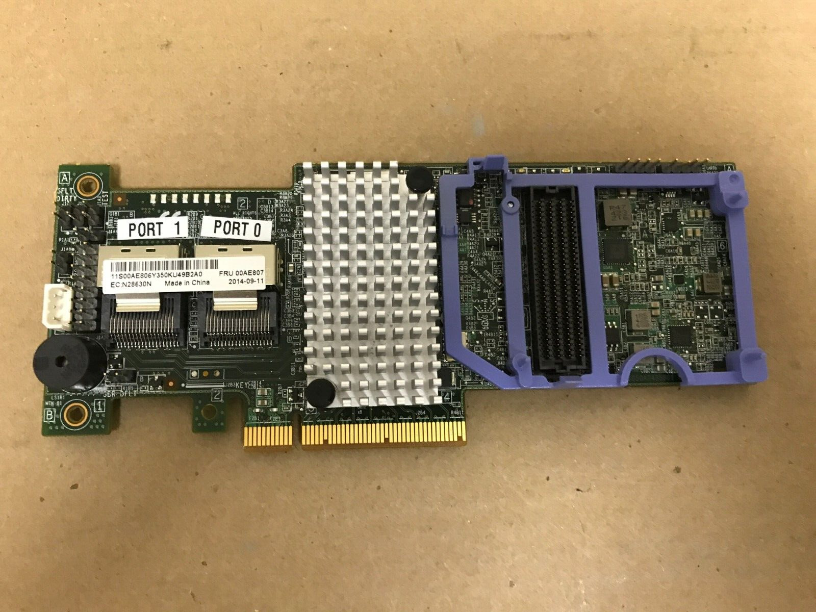 IBM M5110 Dual Port 6Gb/s PCIe x8 SAS/SATA ServeRAID Controller FRU P/N: 00AE807