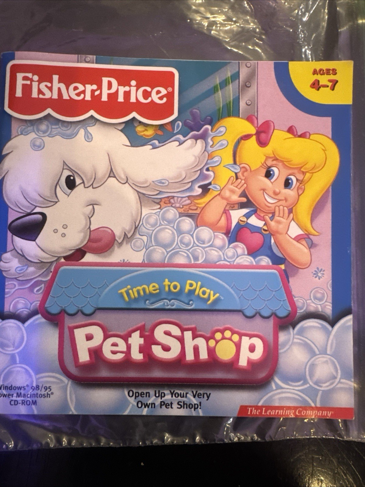 Fisher-Price Time to Play Pet Shop PC CD learn animal feed clearn care vet game