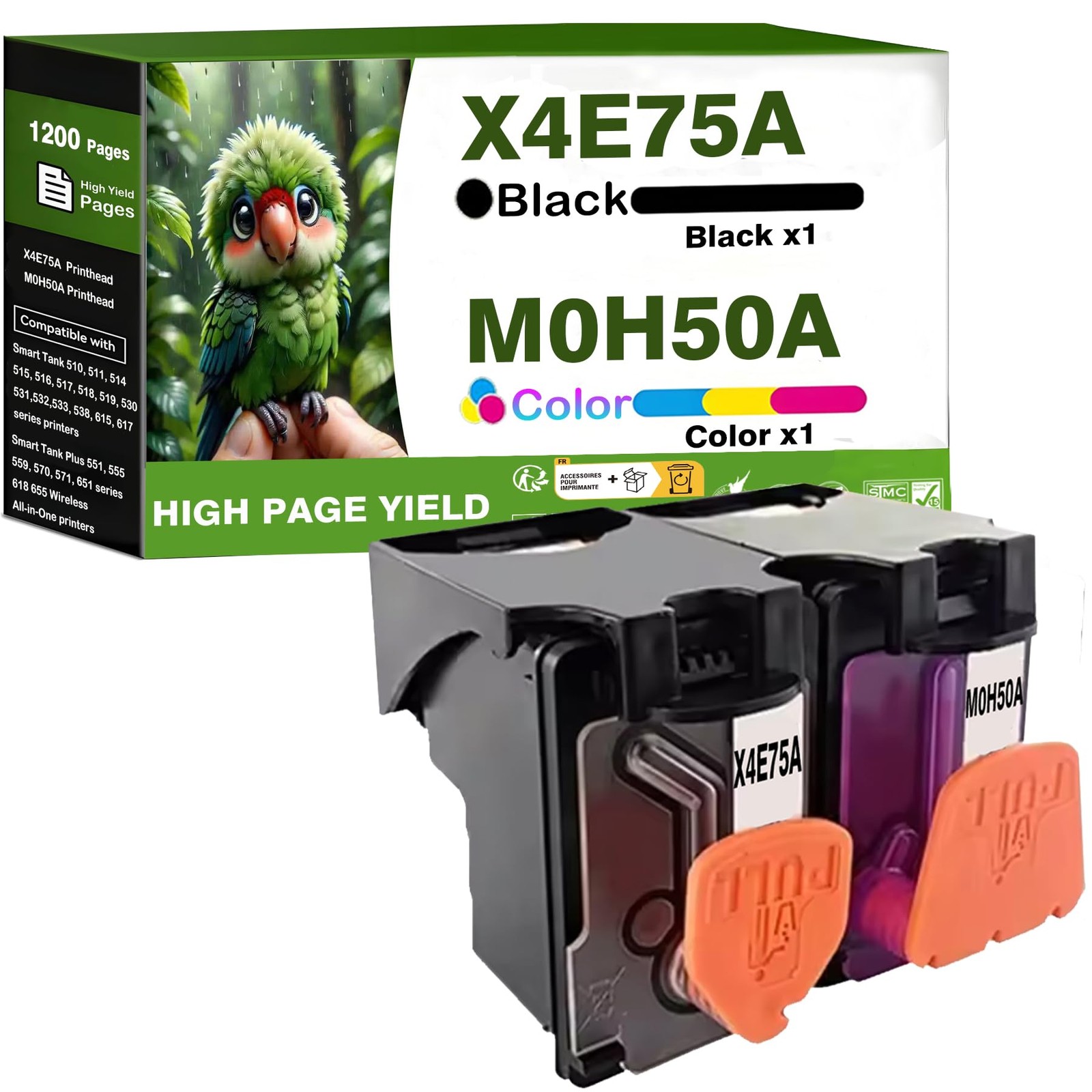 GT53 Print Head X4E75A M0H50A Printhead Combo Pack Use for Smart Tank 651