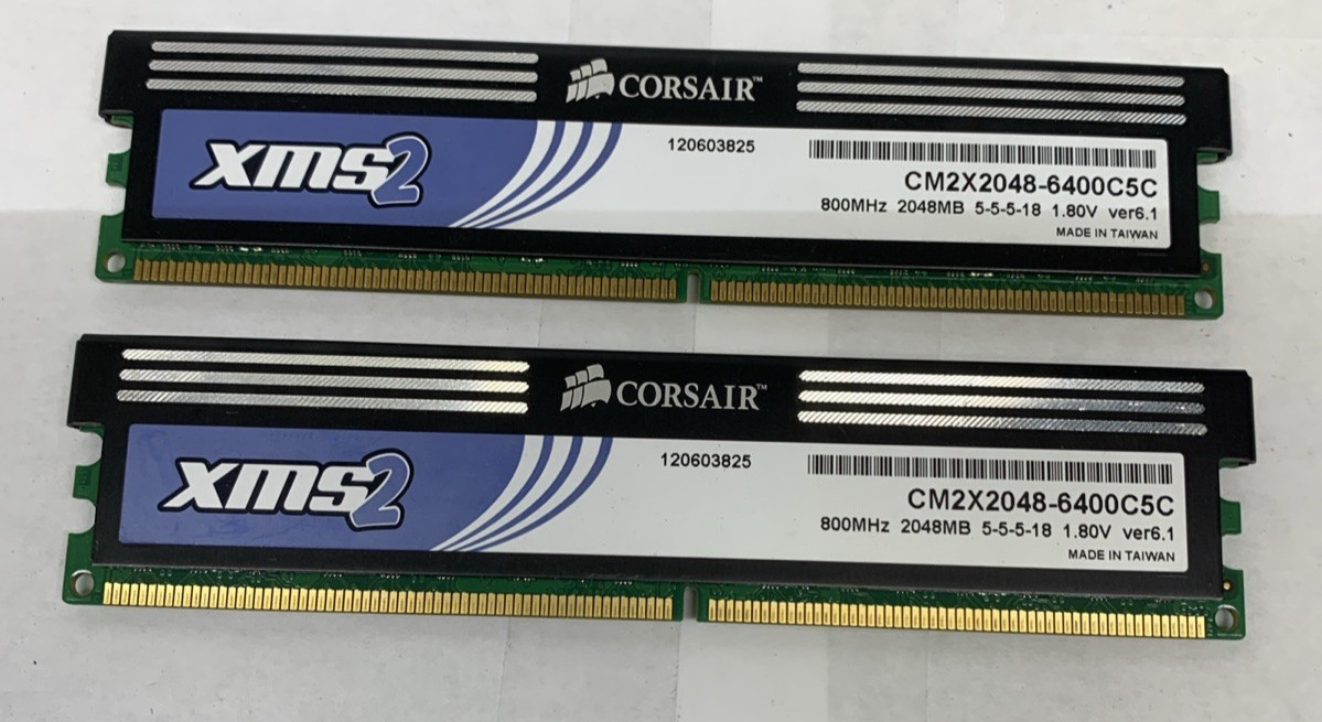 4GB 2x2GB PC2-6400 DDR2-800 CORSAIR CM2X2048-6400C5C XMS2-6400 V8.6 MEMORY KIT