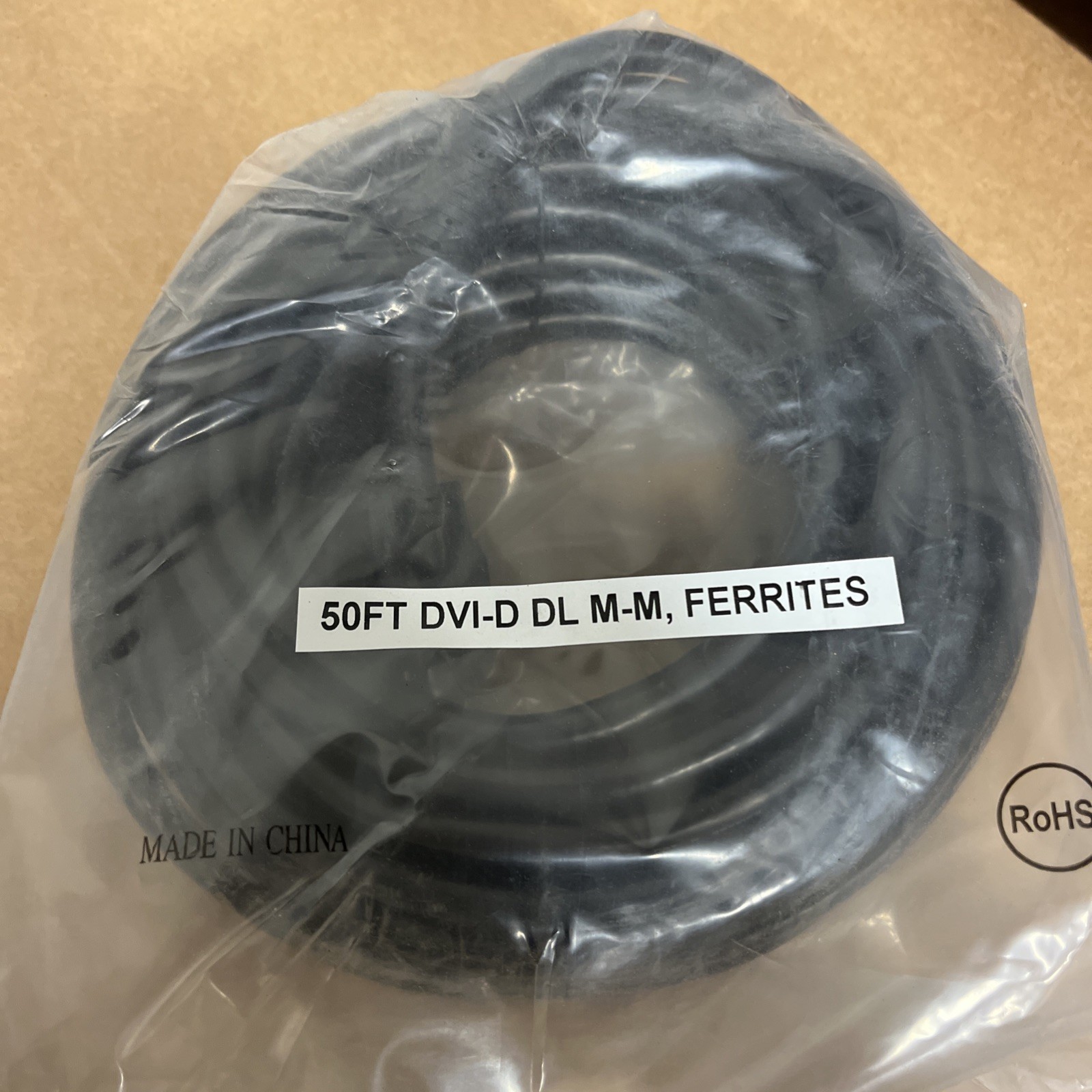 Premium 50ft Dual Link DVI-D Cable - Male To Male - Black