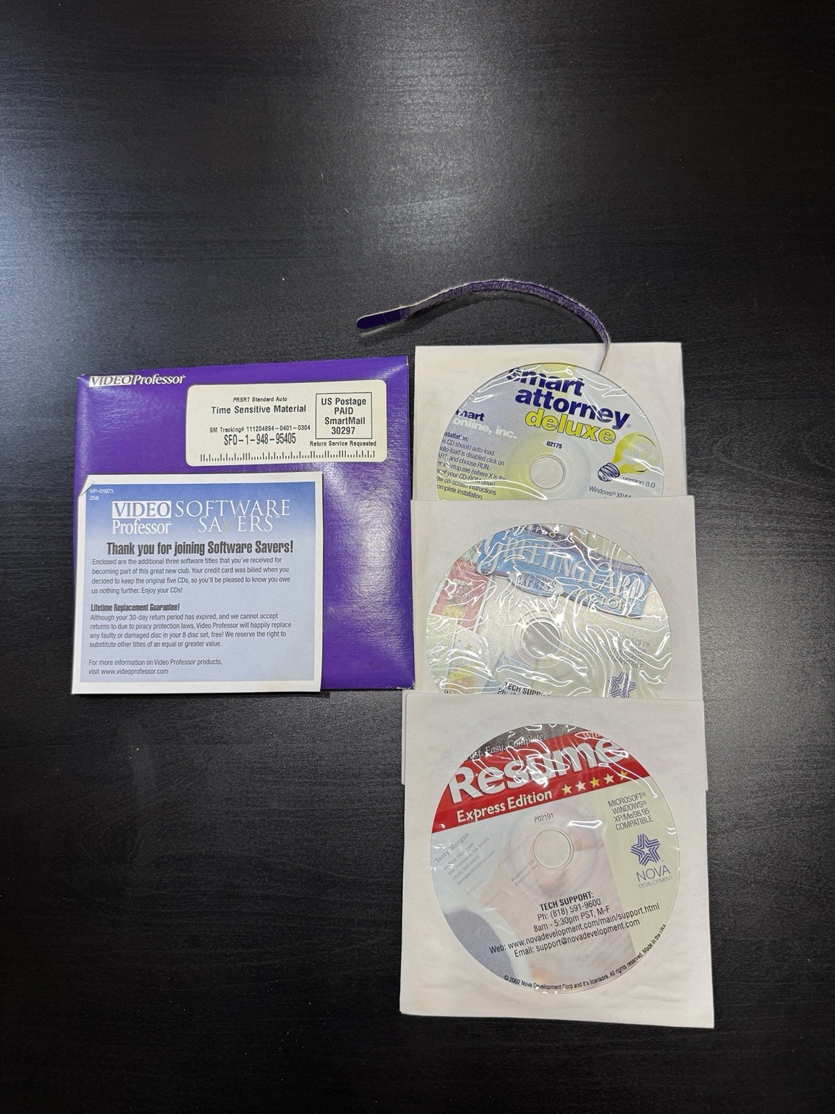 Video Professor Software Savers 3 CD Set Smart Attorney Resume Greeting Card