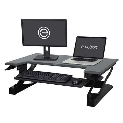 Ergotron -  33-397-085 WorkFit-T Sit-Stand Desktop Workstation Stand - Black