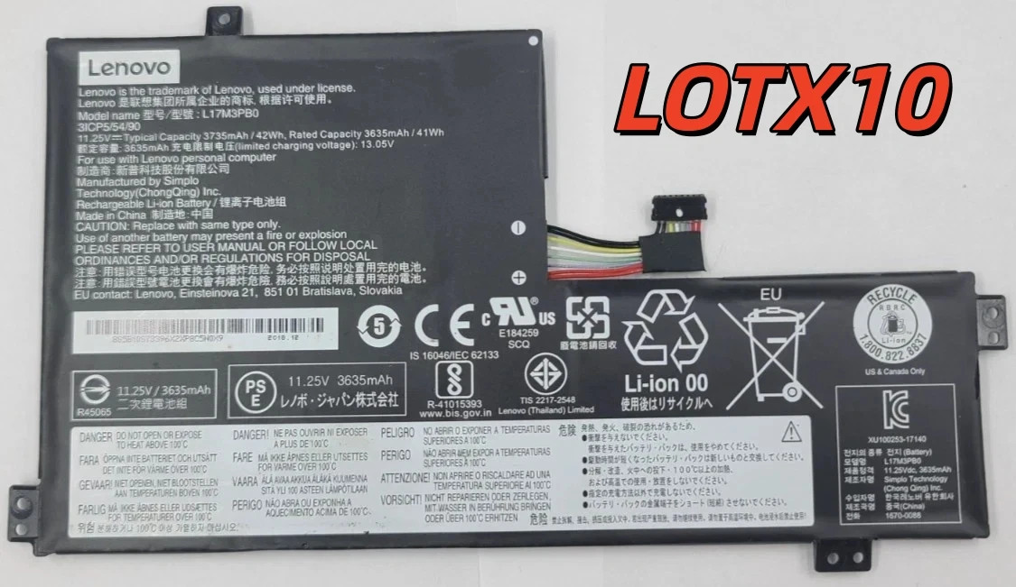 LOTX10 Genuine OEM Battery Lenovo 100E 300E 500E  L17M3PB0 L17L3PB0 L18D3PG1