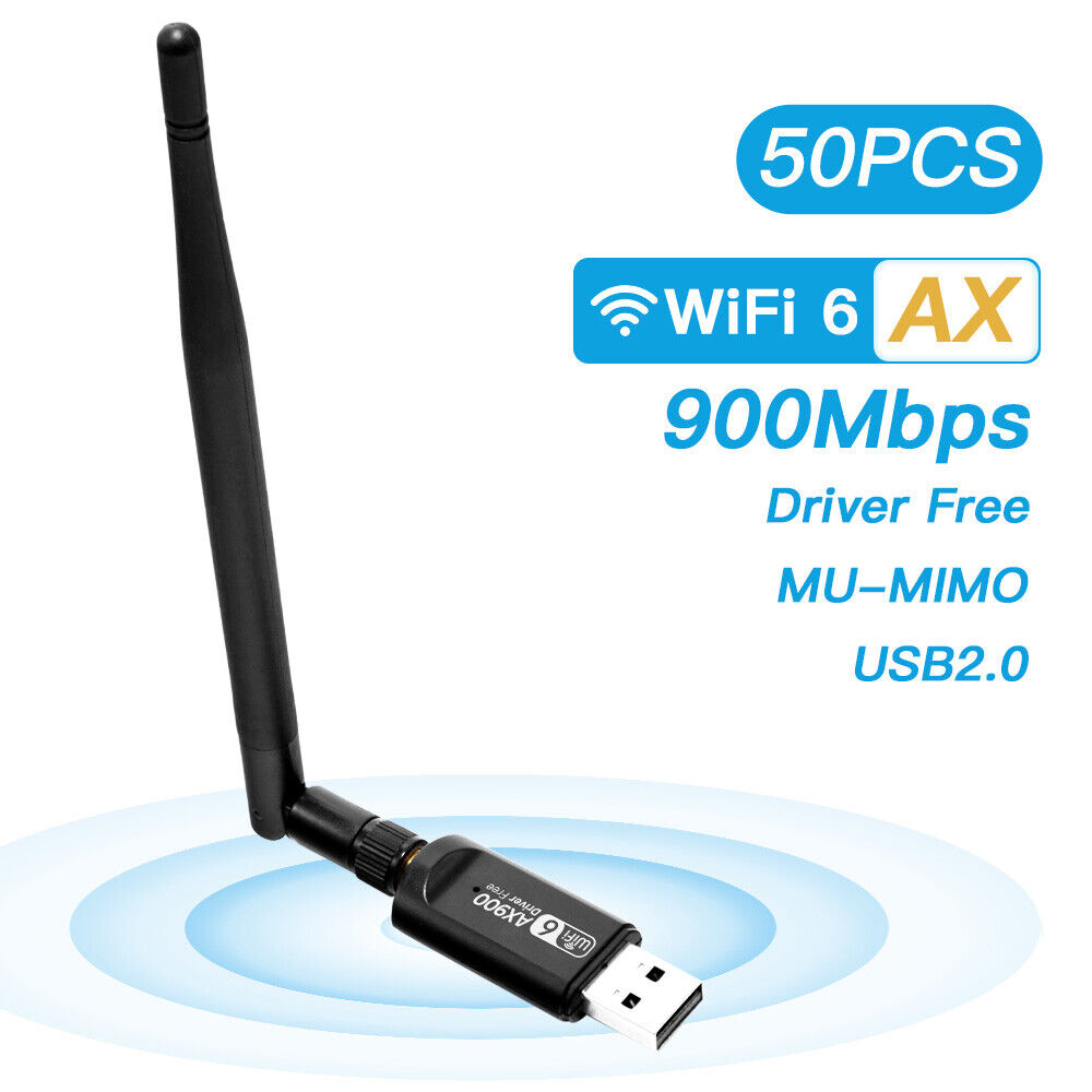50PCS USB 2in1 WiFi 6 Bluetooth5.3 WiFi Card AX900 Dual Band USB Network Adapter
