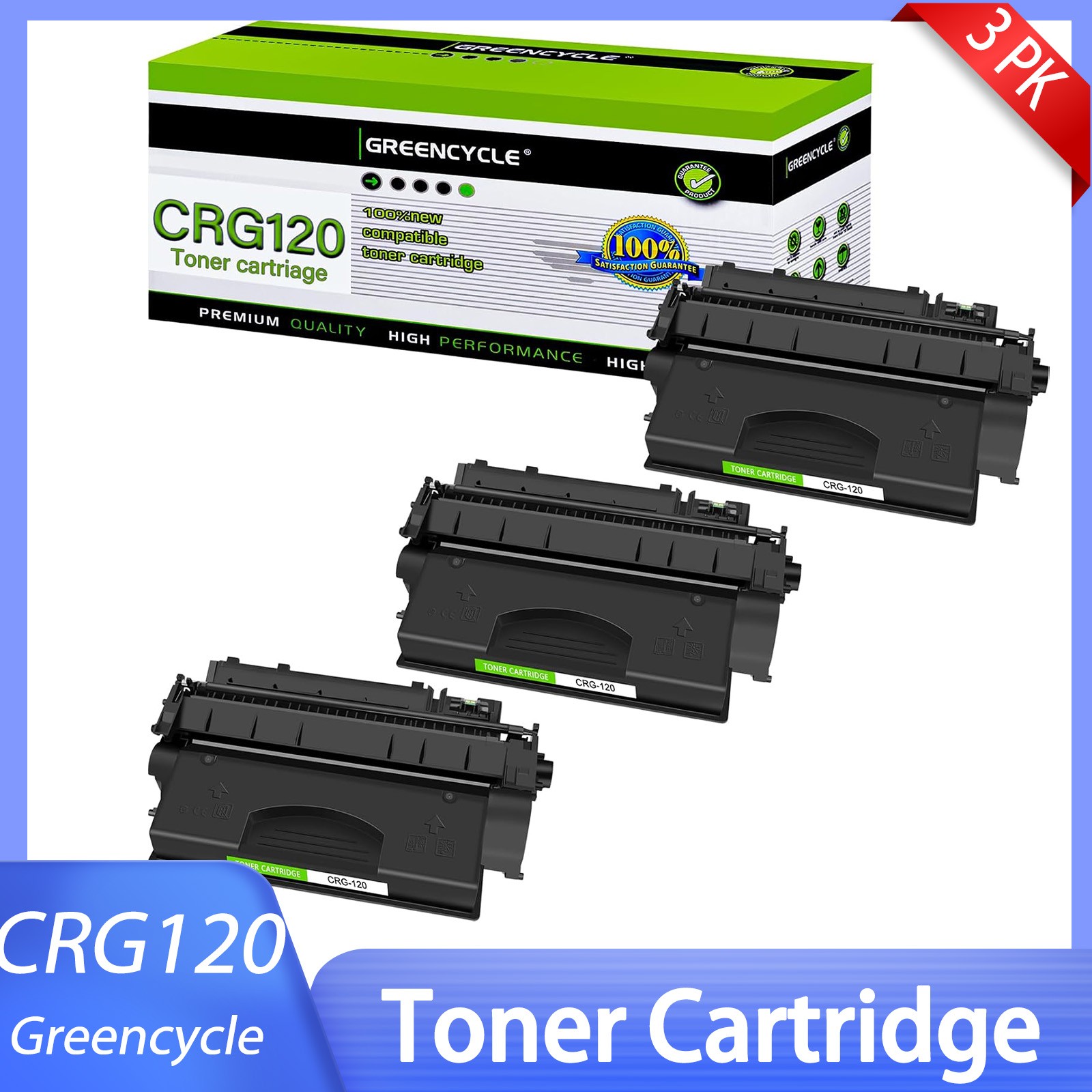 3 PACK CRG120 120 Toner for Canon ImageClass D1120 D1150 D1170 D1180 Printer