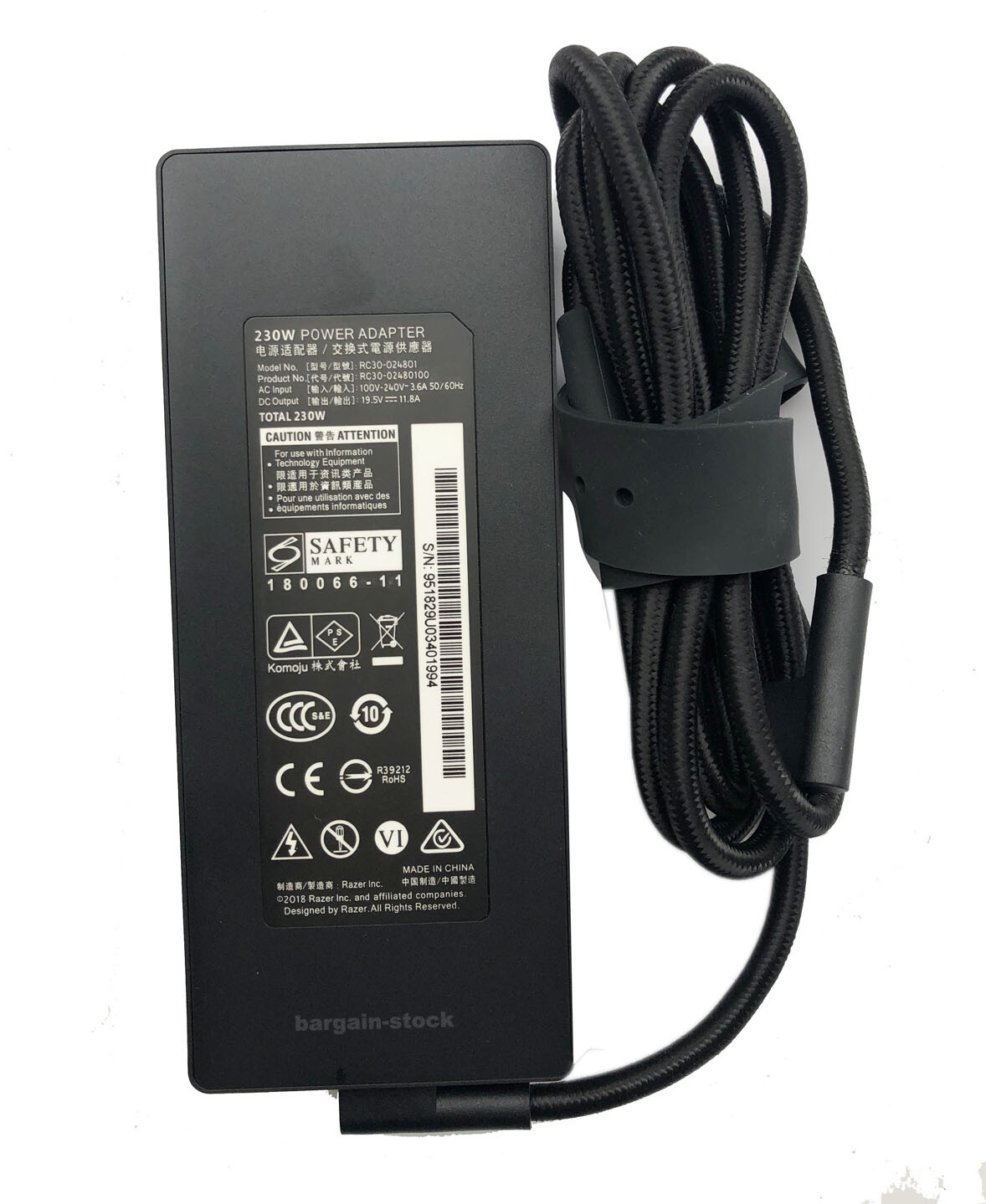 Razer 230W AC Adapter Charger For Razer Blade Pro 17 2021 Touch 4K RC30-024801