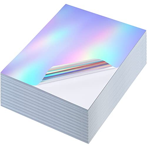 Pcs Holographic Stickers Paper 8.5x11 Inch Printable Vinyl Glossy 120 Classic
