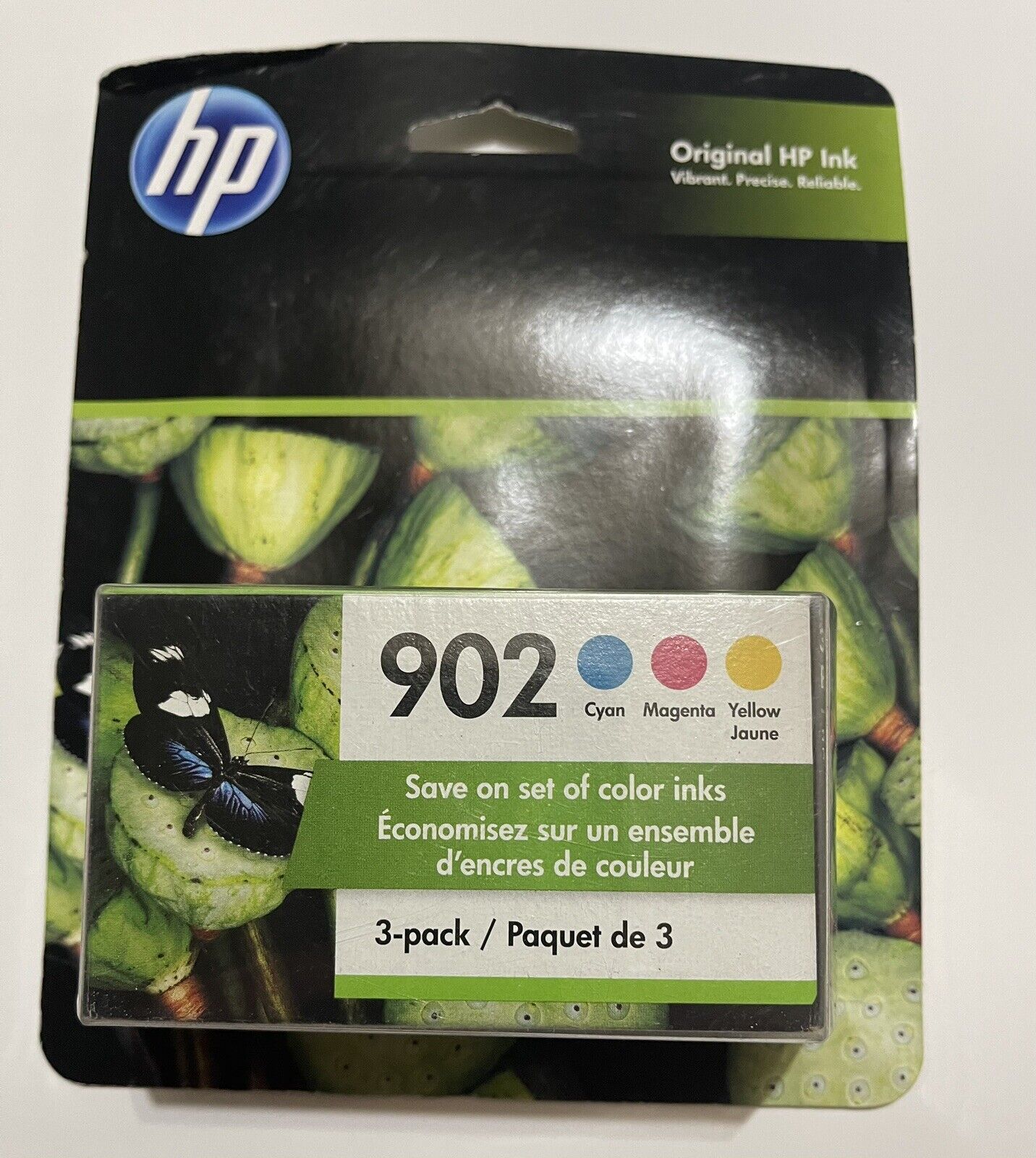 HP 902 Ink Cartridges Cyan, Magenta, Yellow (3-pack) Exp: 07/2022