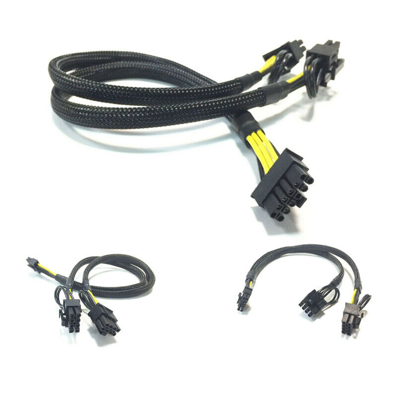 2pcs Motherboard 12pin to Dual 8pin GPU Card Power Supply Cable for DELL R7525