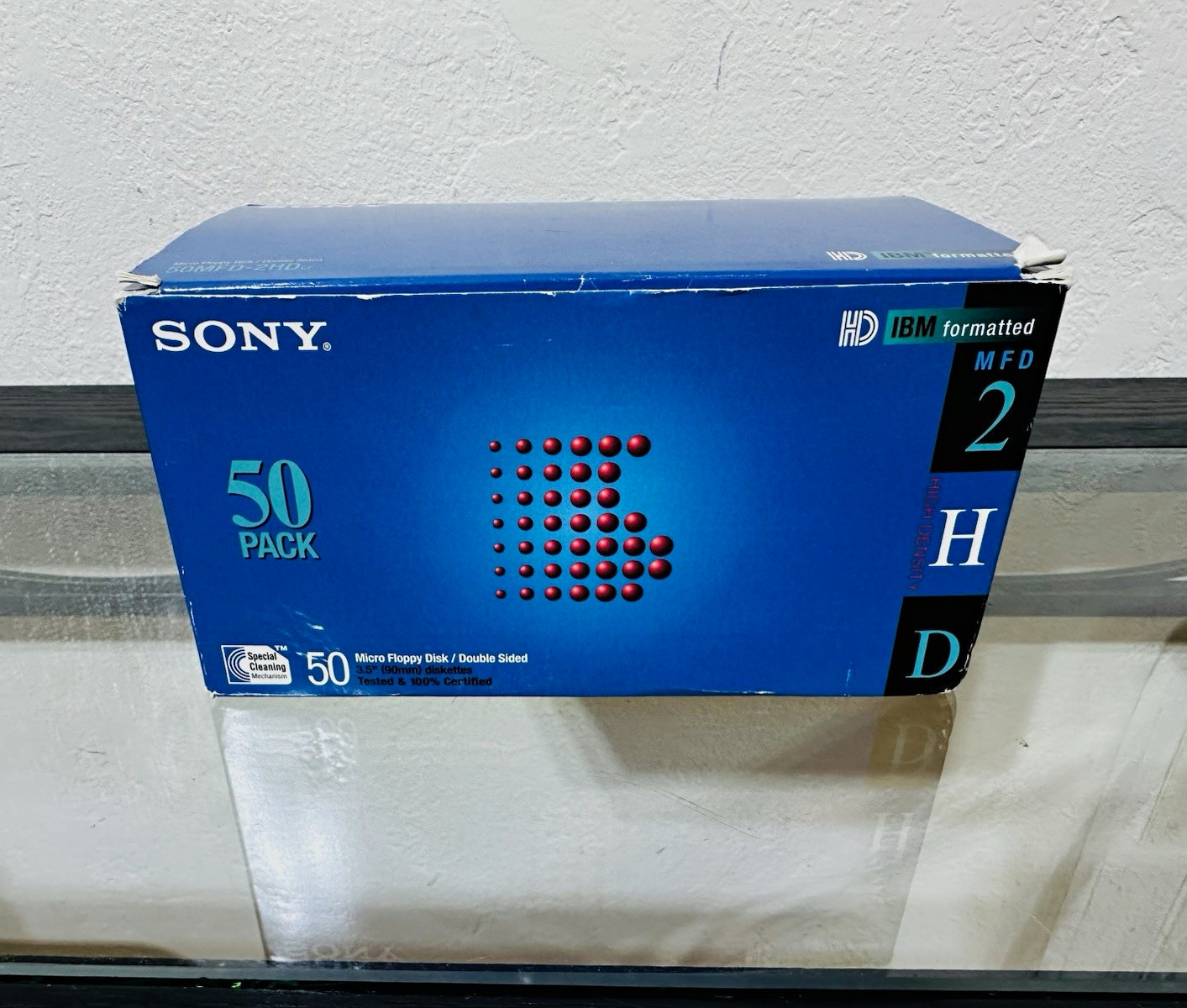 Sony IBM Formatted Standard Size 3.5" 2HD Floppy Disks 1.44MB 50 Pack Box