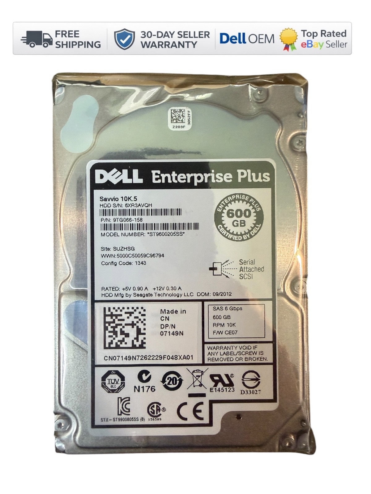 DELL 7149N ST9600205SS 600GB 2.5" 10K RPM  SAS Hard Drive