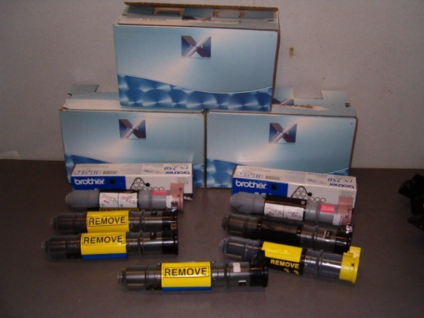Lot of 7 Black Brother TN-250 Toner Cartridges - $72