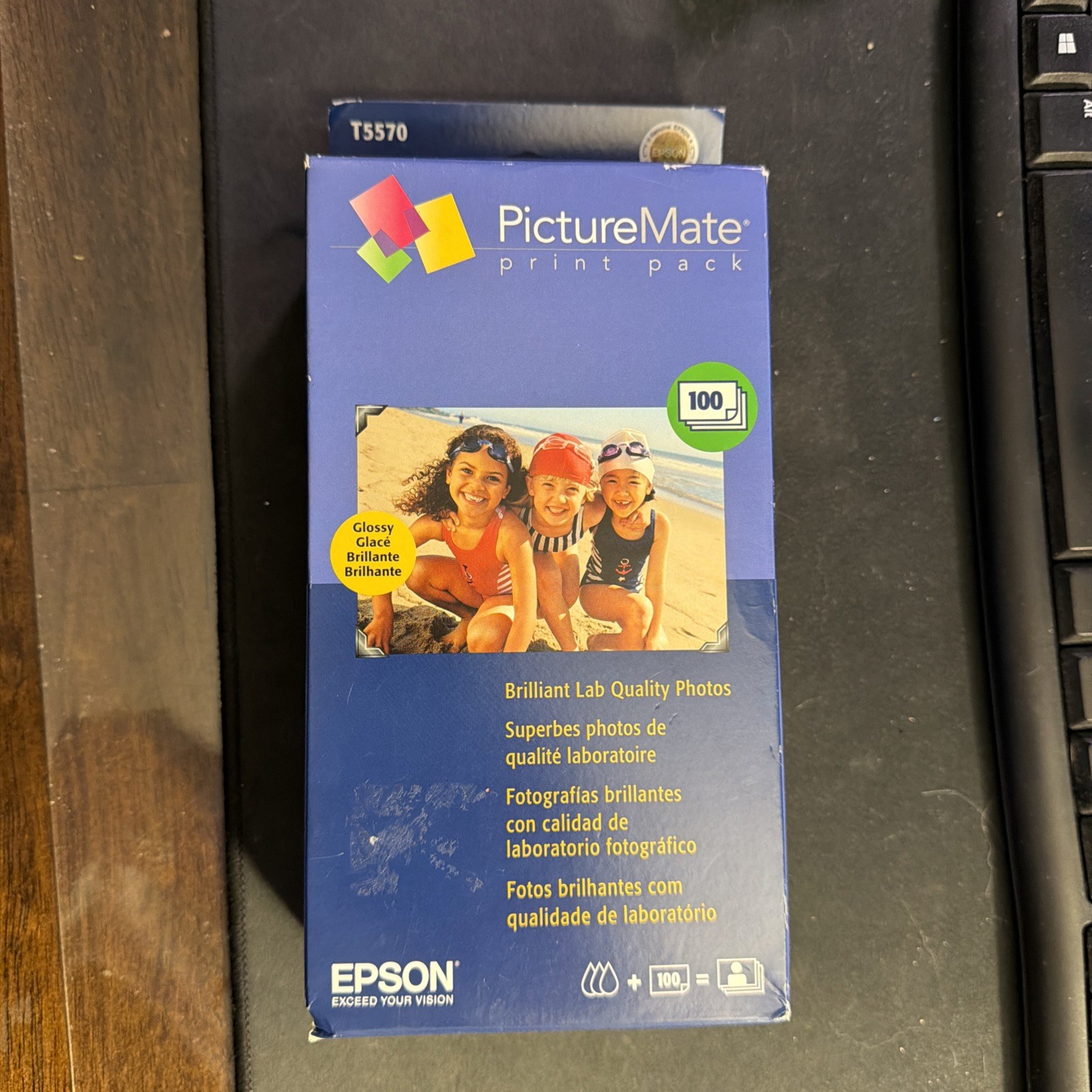 Epson PictureMate Print Pack T5570 Photo Cartridge & 100 Sheets Glossy - Sealed