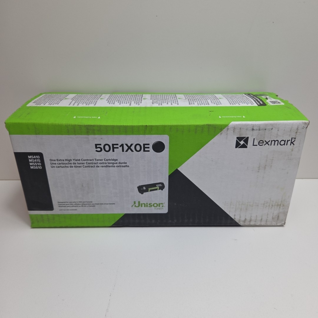 NEW GENUINE - LEXMARK 50F1X0E Extra High Yield BLACK TONER - SEALED BOX