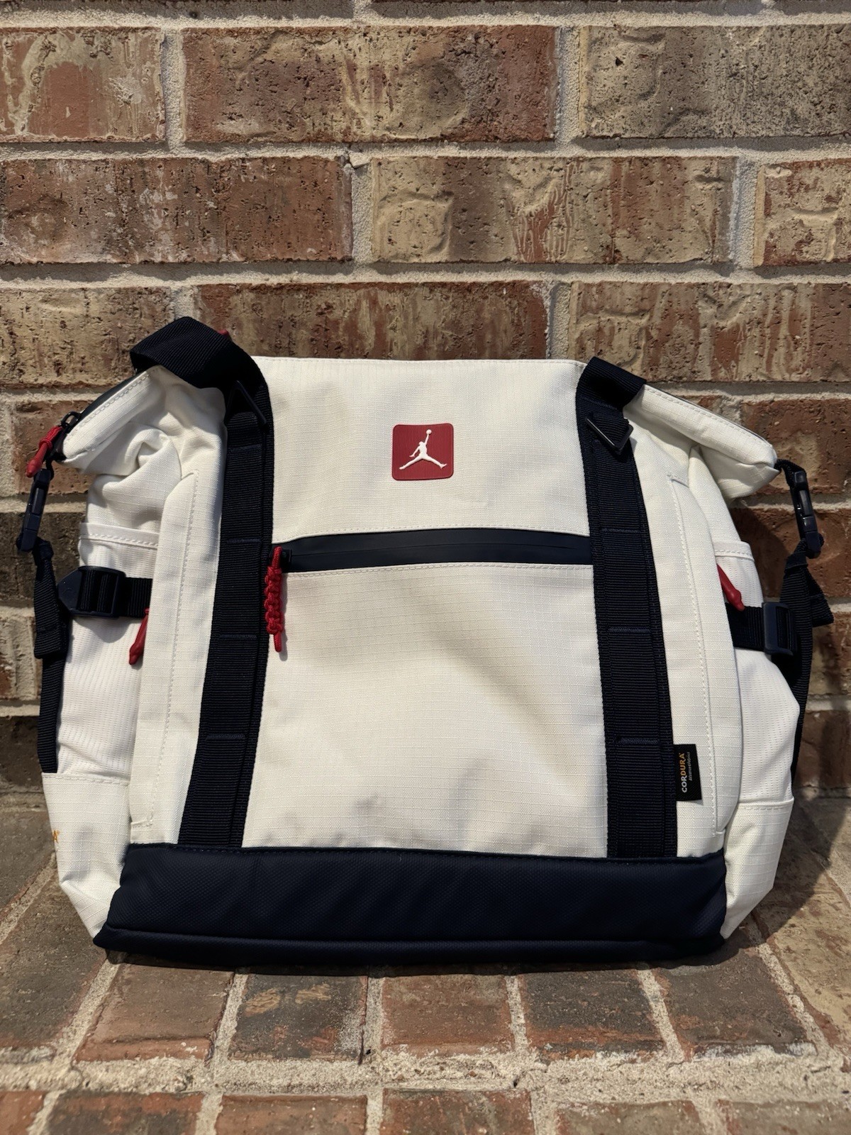 New Nike Air Jordan Tote Laptop Bag 40L Cordura White Travel Duffel MA9016-782