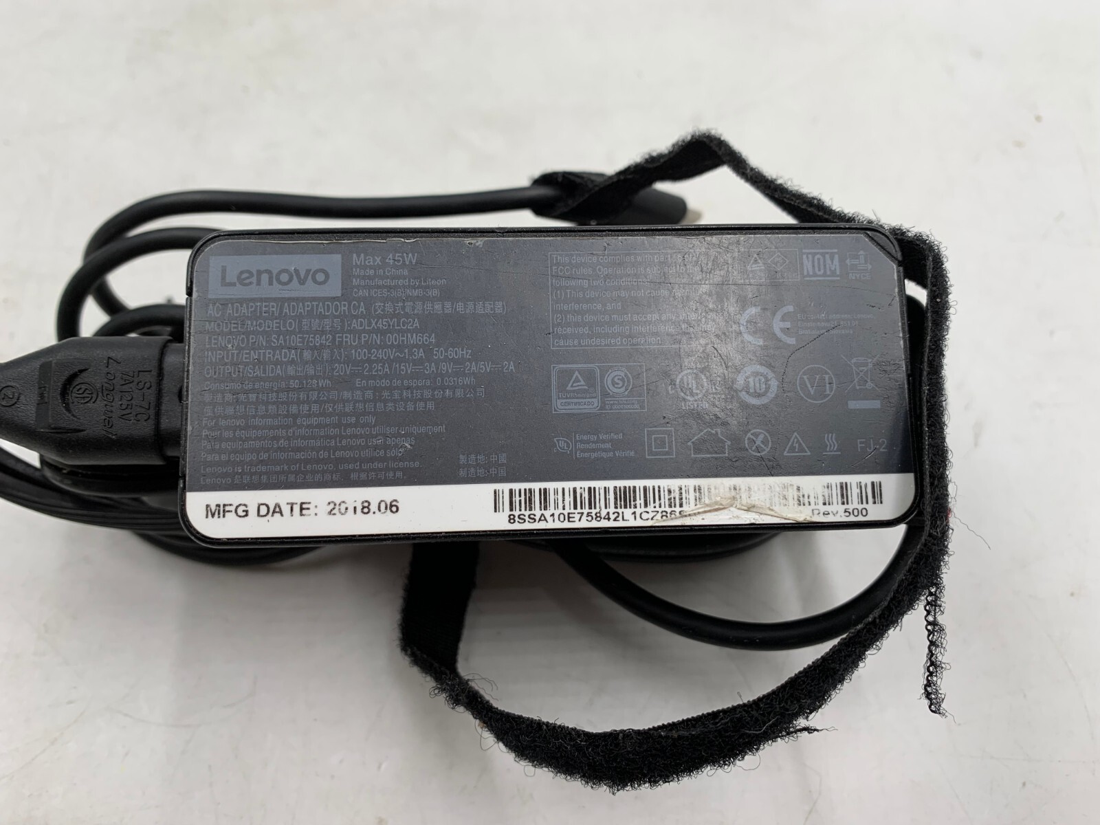 OEM Lenovo ADLX45YCC2D Charger AC Power Adapter USB-C Type C Tip 20V 2.25A 45W