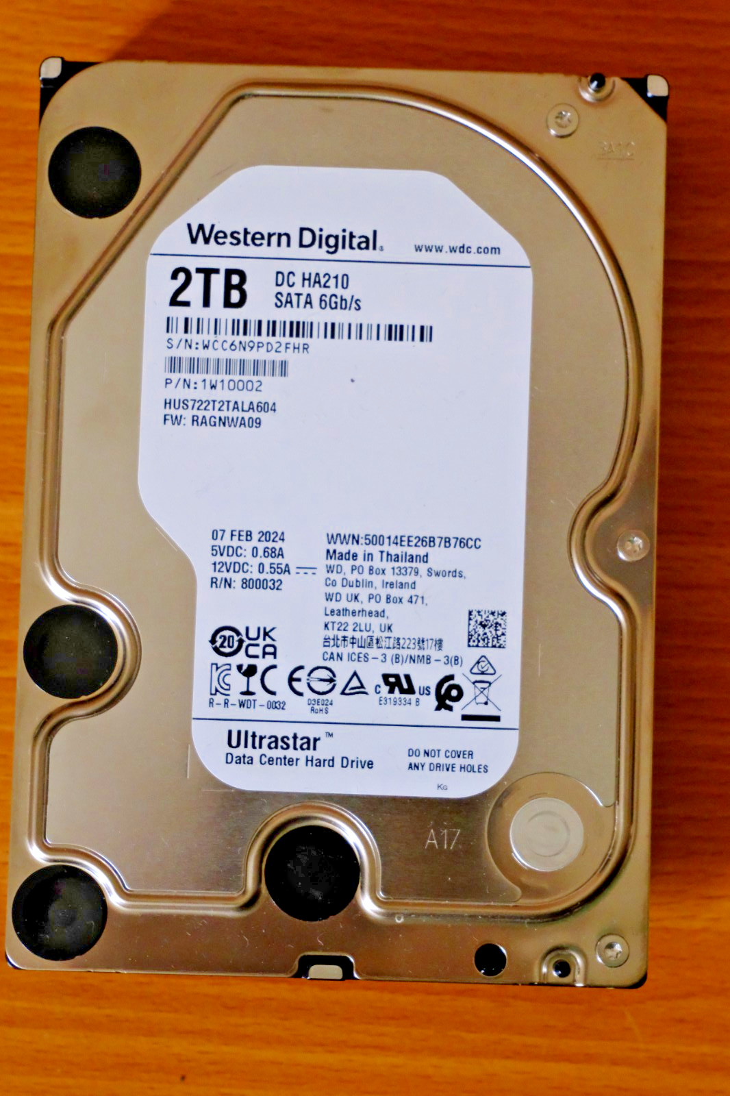 2TB SATA Western Digital Ultrastar DC HA210 HUS722T2TALA604 7200rpm 128MB 3.5"