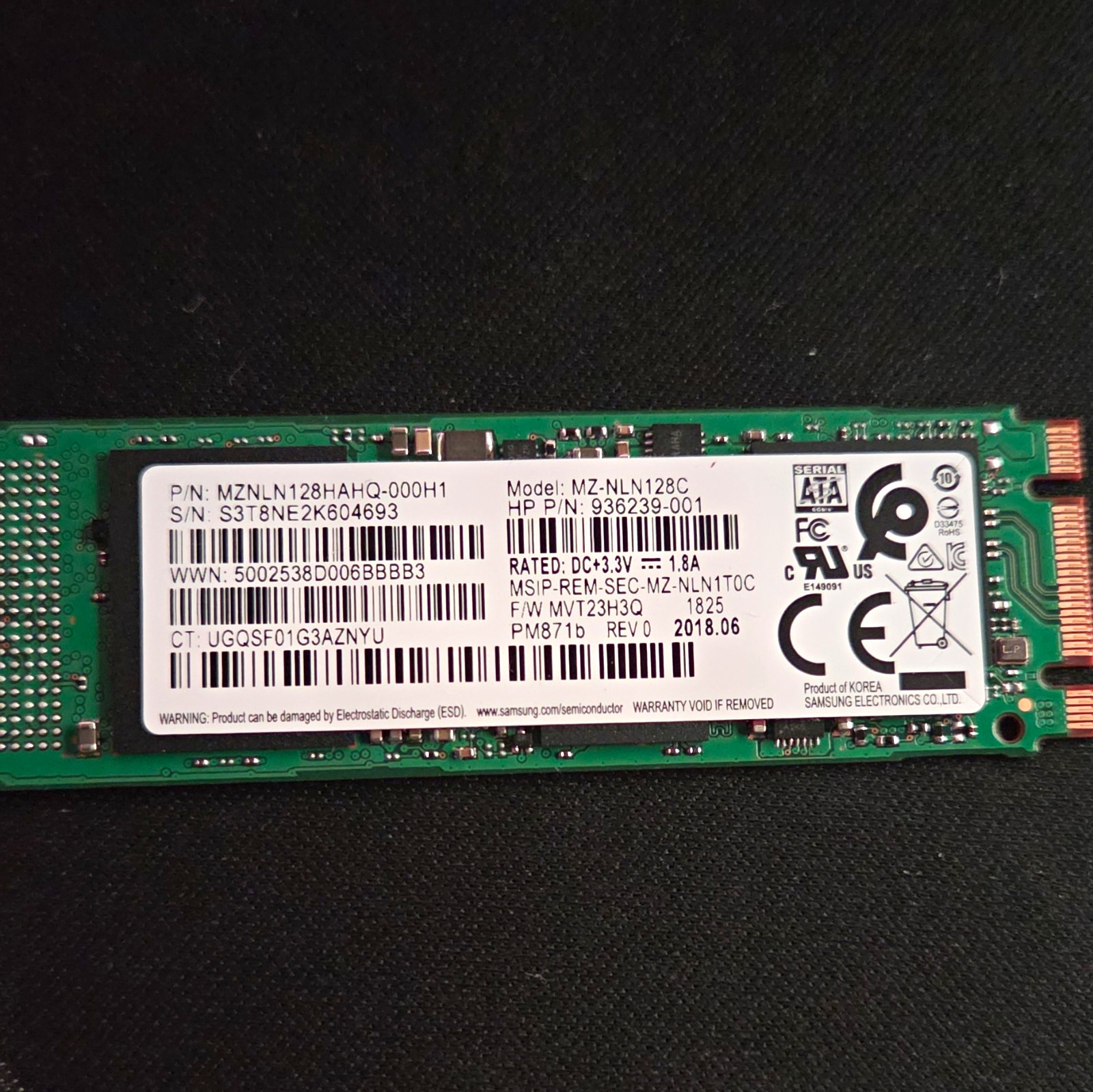 Samsung PM871b 128GB M.2 SATA Internal SSD TRIM S.M.A.R.T. NCQ MZNLN128HAHQ