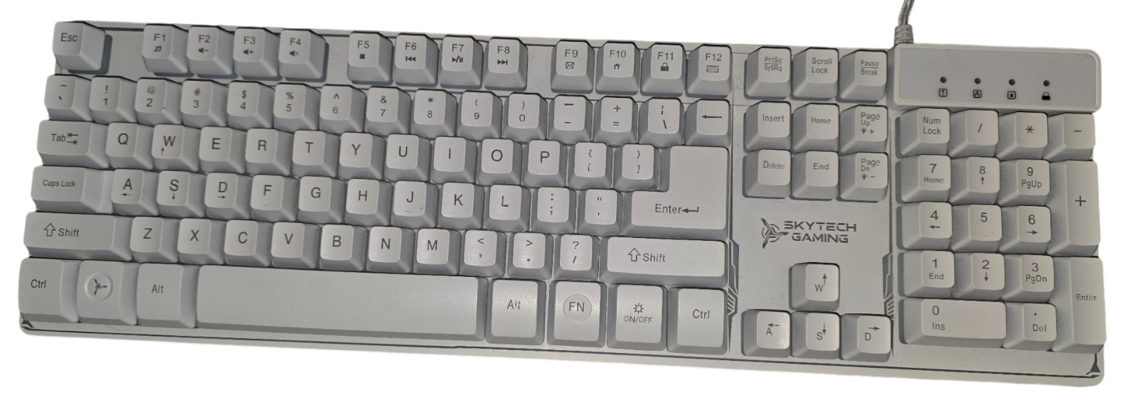 Skytech Gaming Keyboard K-1000W RGB Backlit Wired White Mechanical Feel Tested