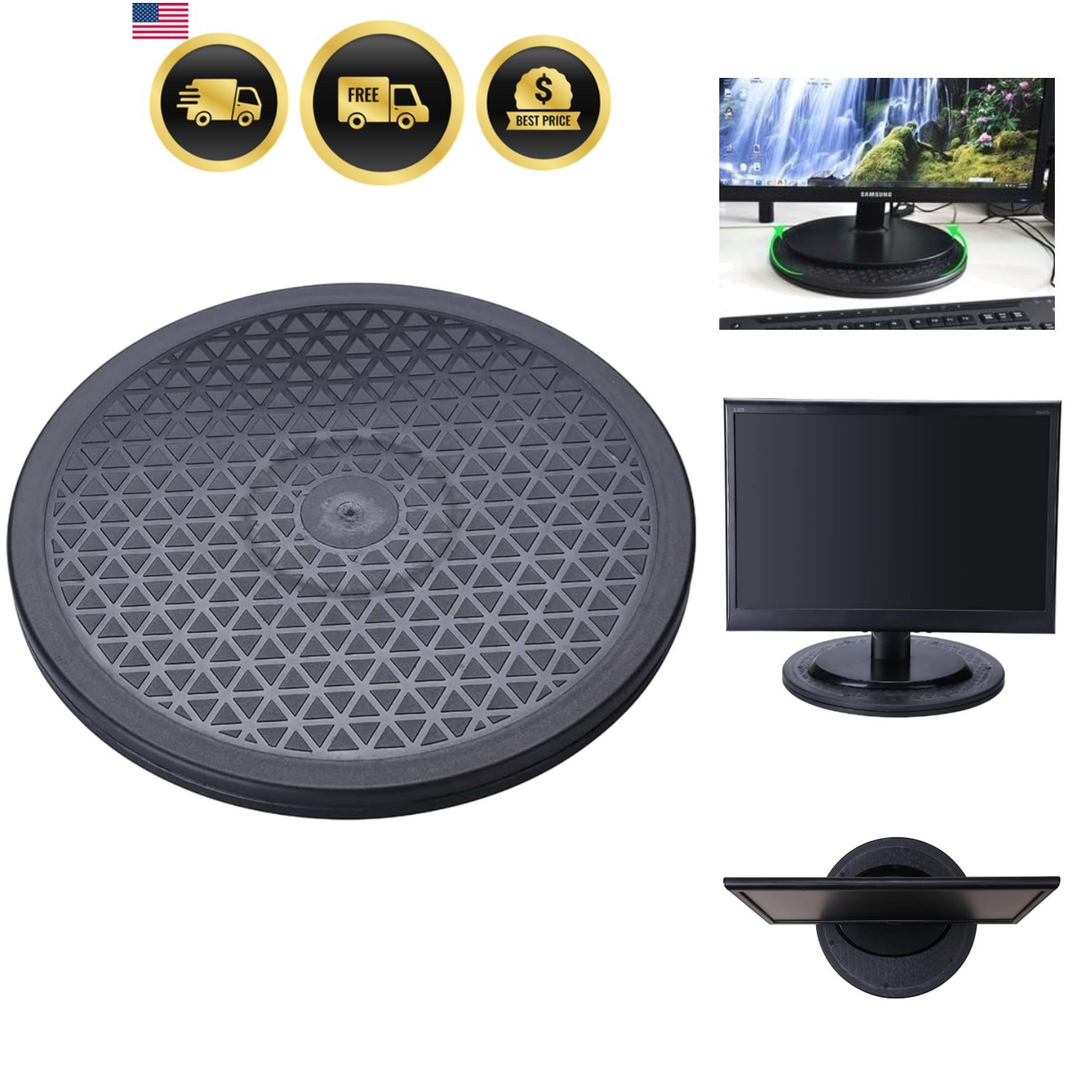 Heavy Duty Rotating Swivel Stand 12 Inch Steel Ball Bearings TV Display