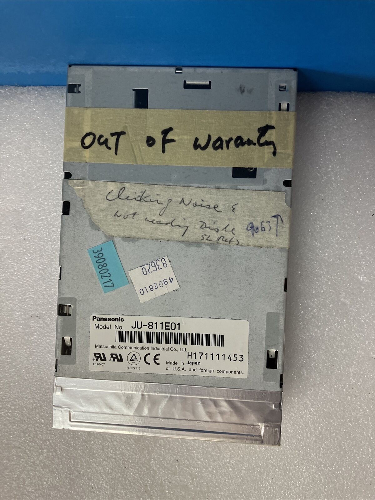 Vintage Panasonic JU-811E01 ZIP 100 IDE Internal 3.5" Floppy Driver ~