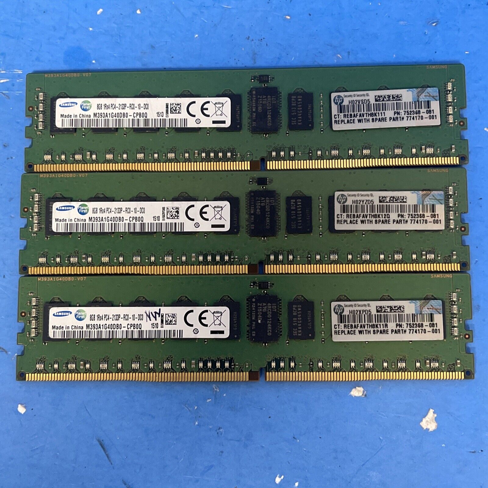 24GB (8GBX3) M393A1G40DB0-CPB0Q Samsung 8gb Pc4-17000 Ddr4-2133mhz  RAM Memory