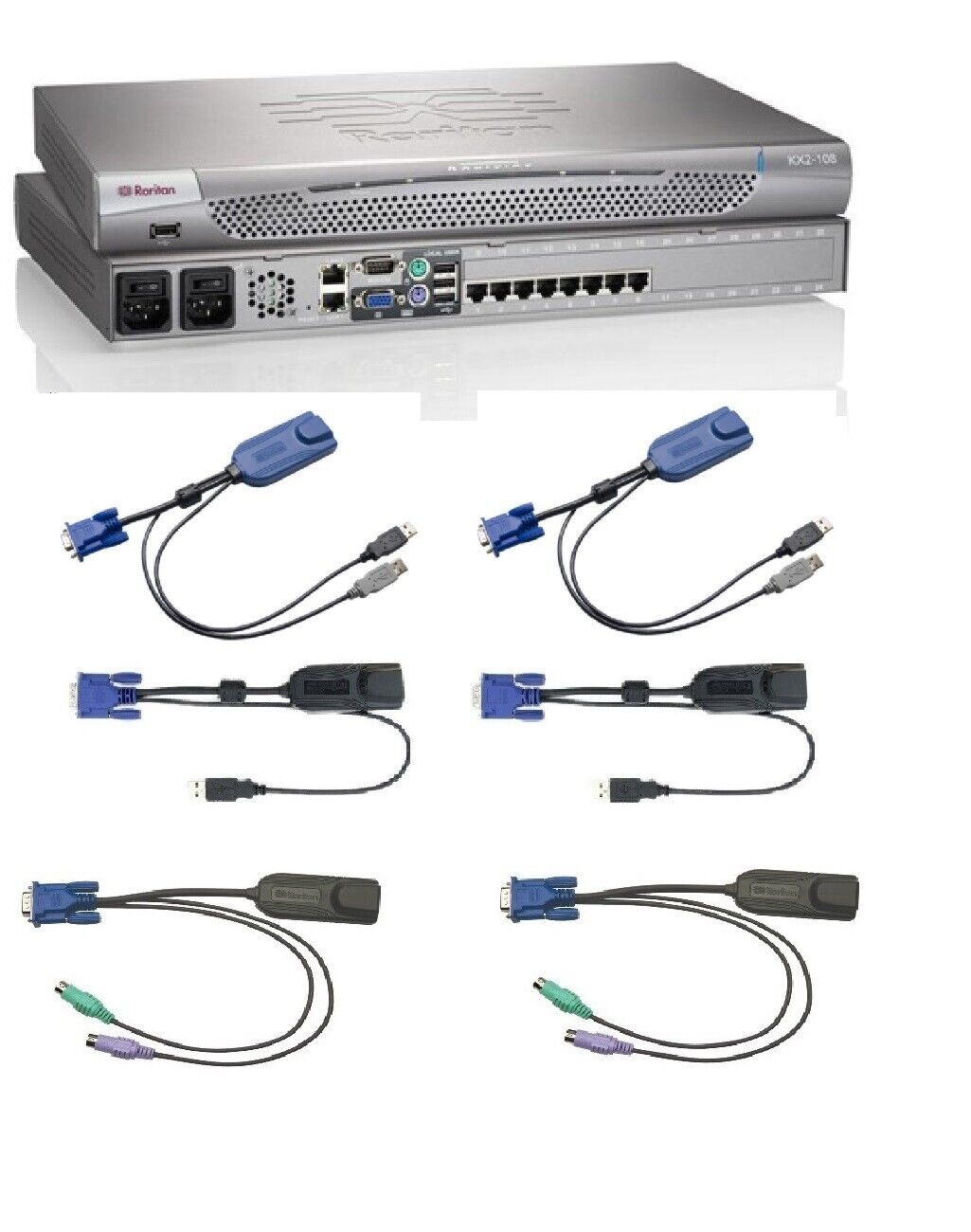 Raritan KX2-108 DKX2-108 8 Port KVM over IP Switch 2 D2CIM-DVUSB 2DCIM-USBG2 PS2