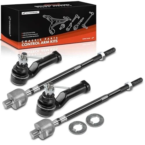 Set of 4, Front Inner & Outer Tie Rod End Kit, Compatible with Mazda Miata