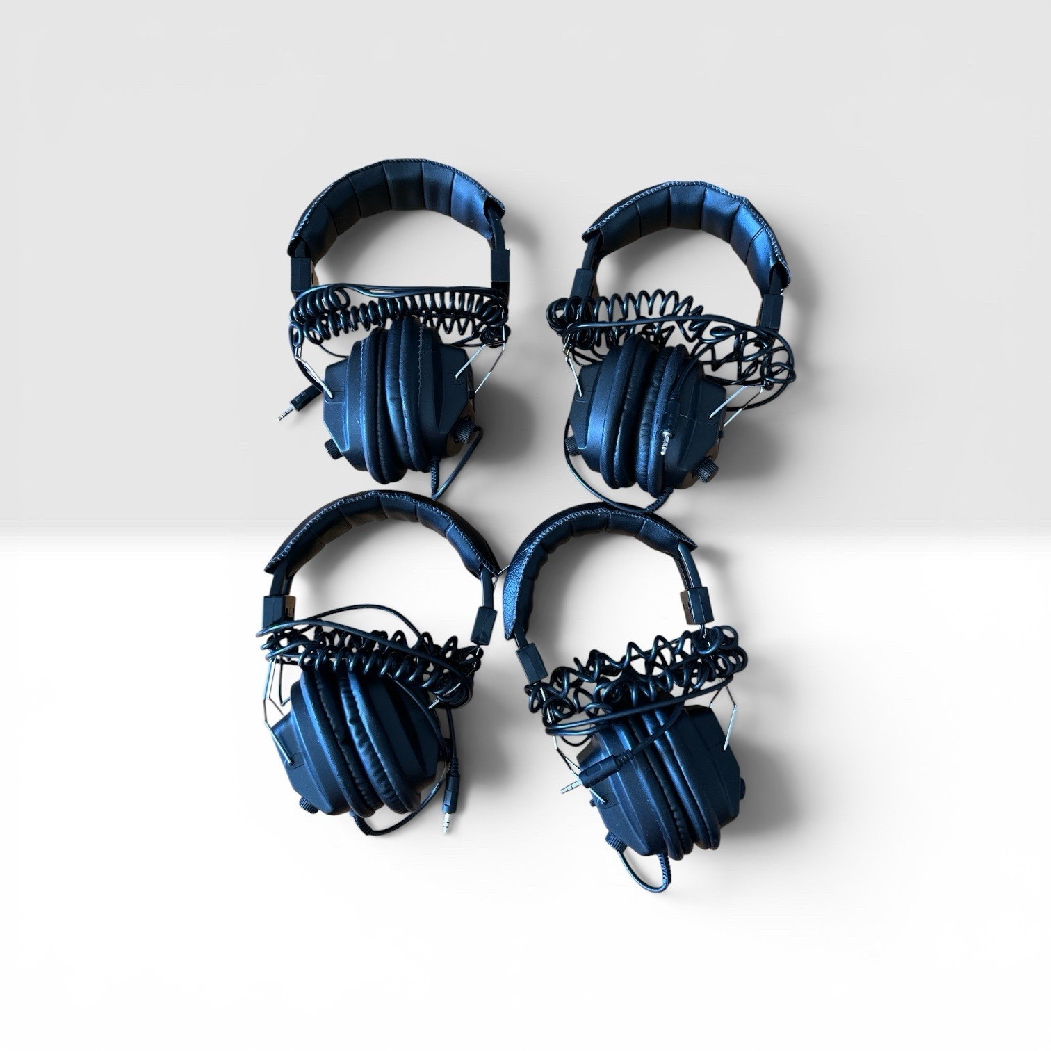 4 PK Califone 3068AV 3.5mm Plug Black Switchable Stereo/Mono Corder Headphones