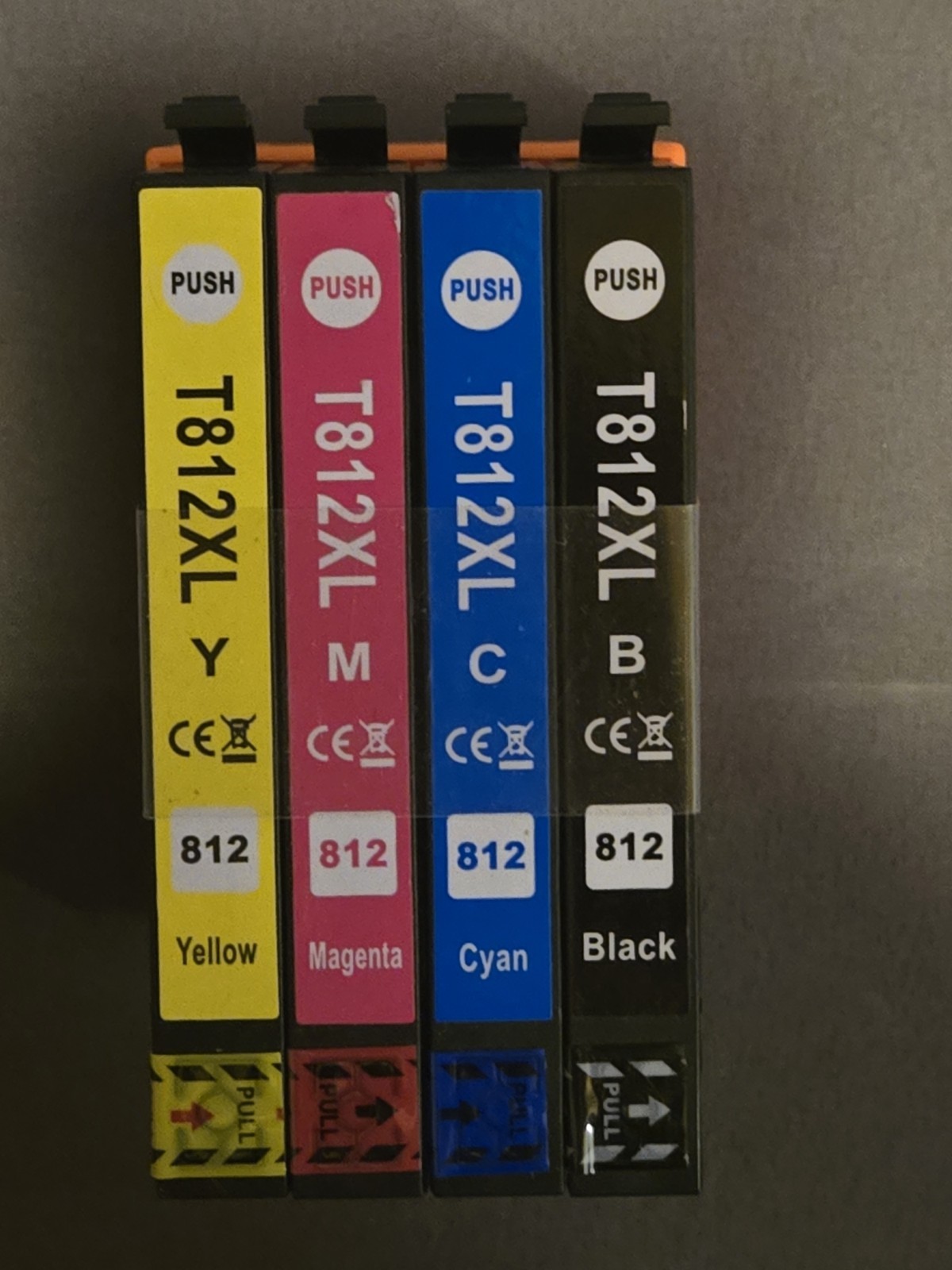 T812XL Ink Cartridge Set Black Cyan Magenta Yellow 4-Pack Open Box Sealed Ink