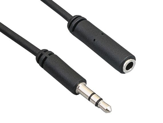 25ft Ultra Slim 3.5mm Male to Female Stereo Audio Extension Cable, Black