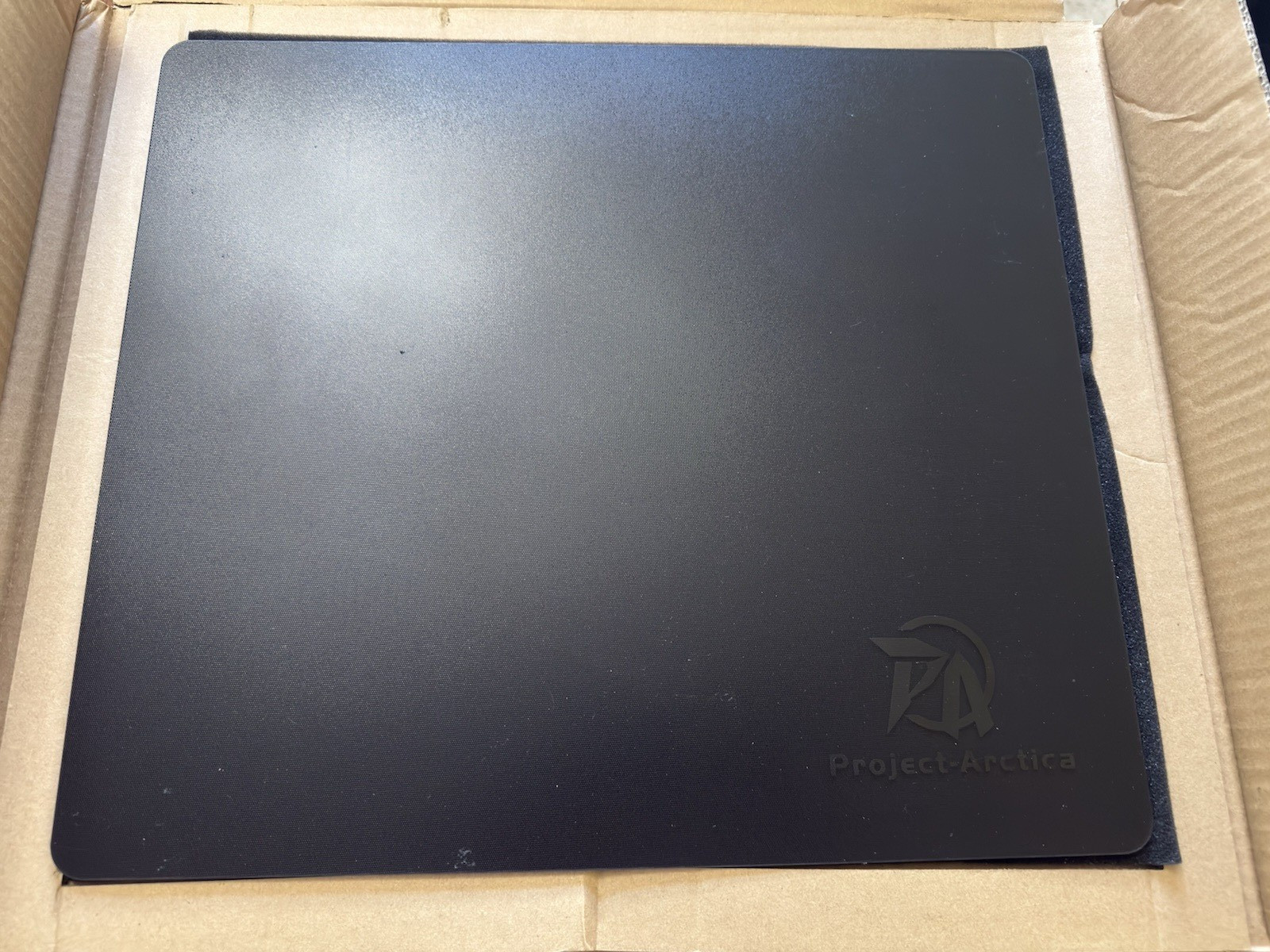 Project-Arctica Black Glass Mouse Pad Gaming Speed Precision with Anti-Slip Back