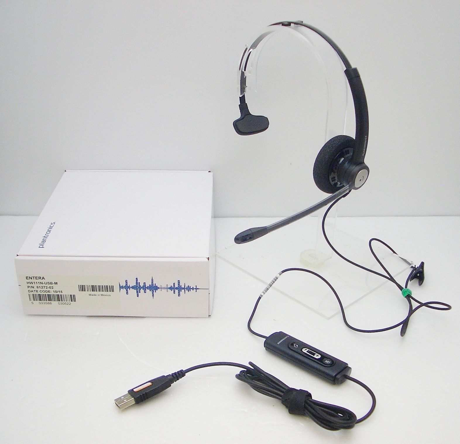 Plantronics HW111N-USB-M Monaural Black Headband Headset for Microsoft MOC Lync