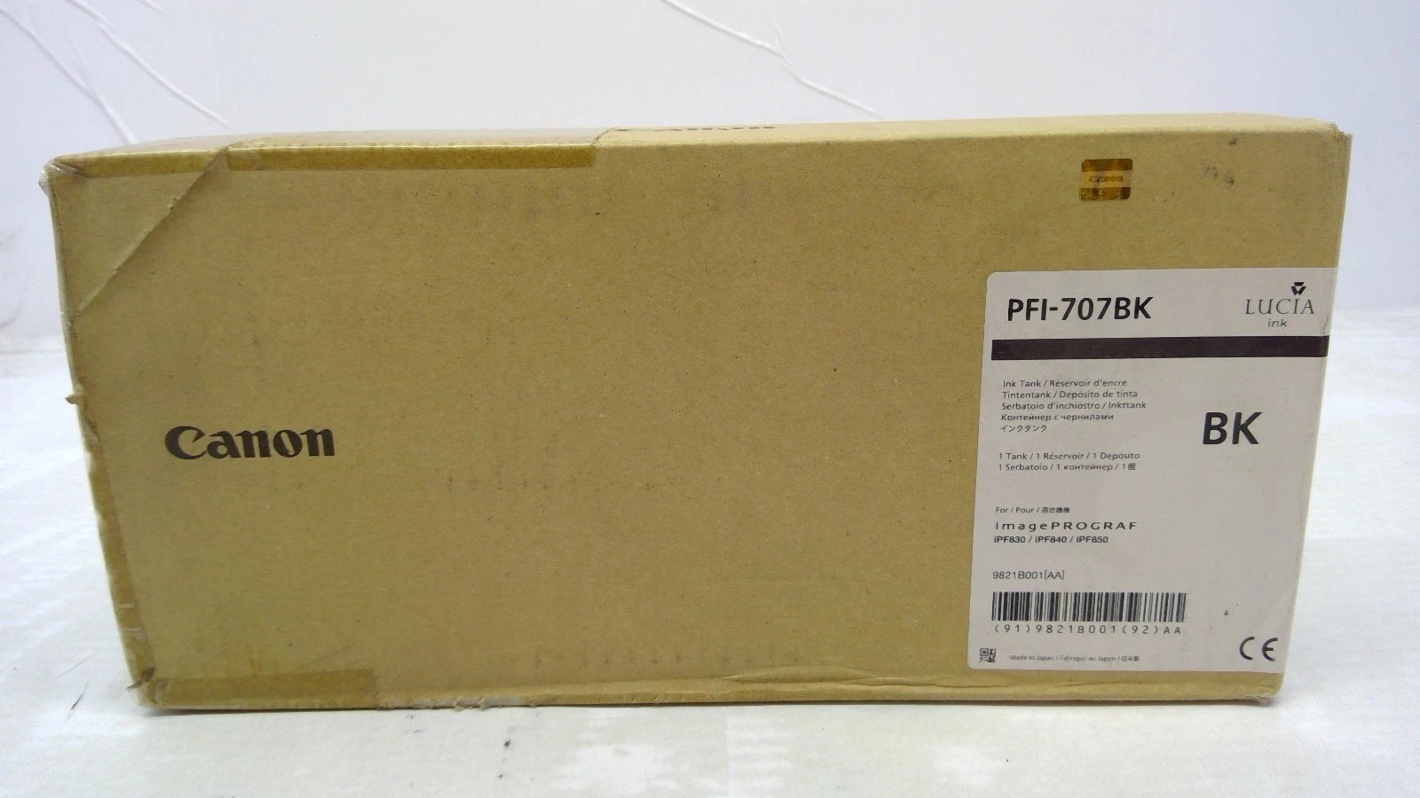Genuine Factory Sealed Canon PFI-707BK Black Inkjet Cartridge 707 dated 2020