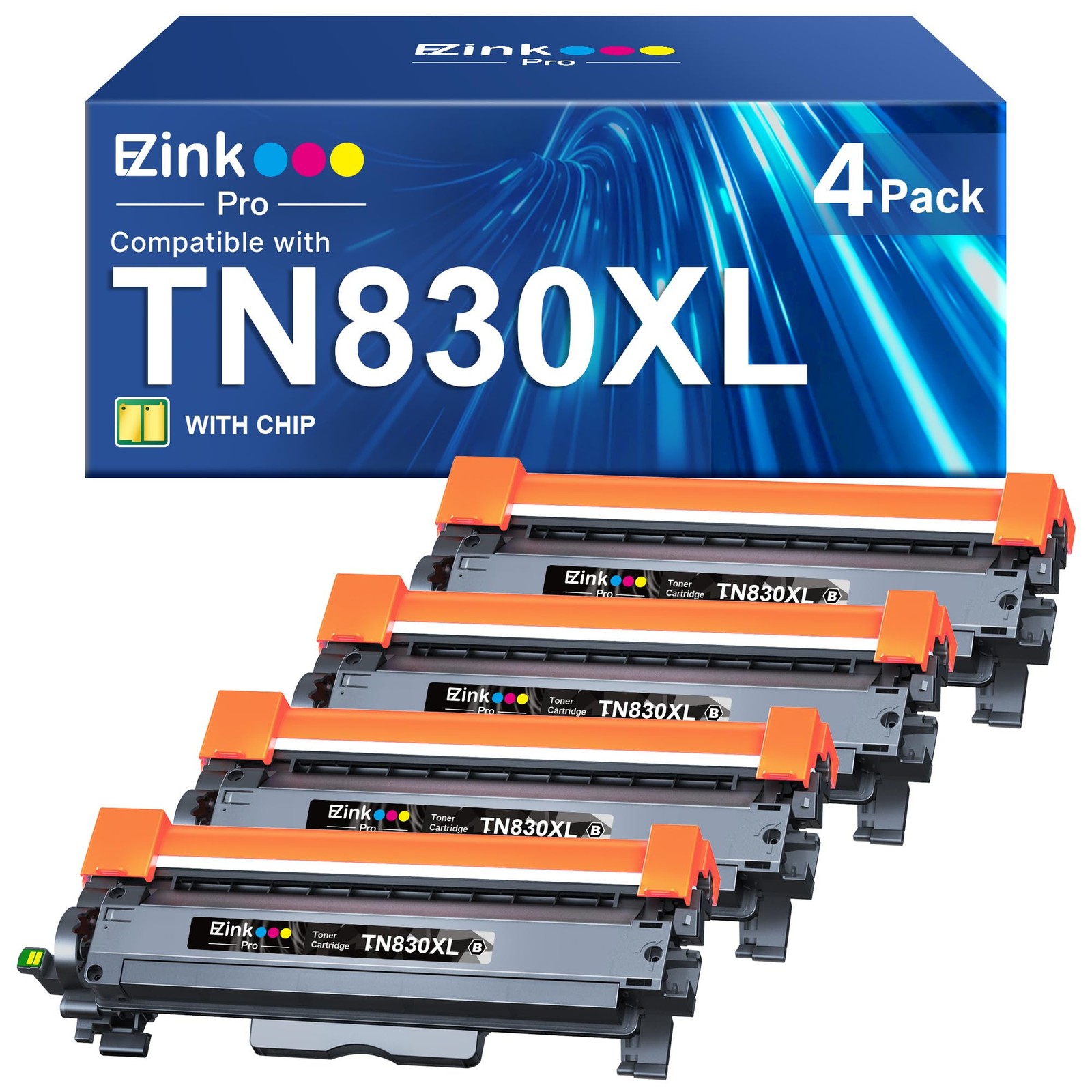 E-Z Ink Pro TN830XL Toner for Brother HL-L2460dw DCP-L2640DW HL-L2405W 4 Pack