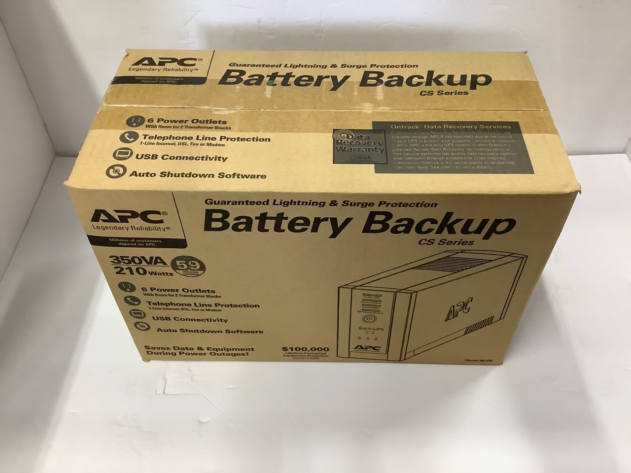APC BackUPS CS 350VA Desktop Battery Backup BK350