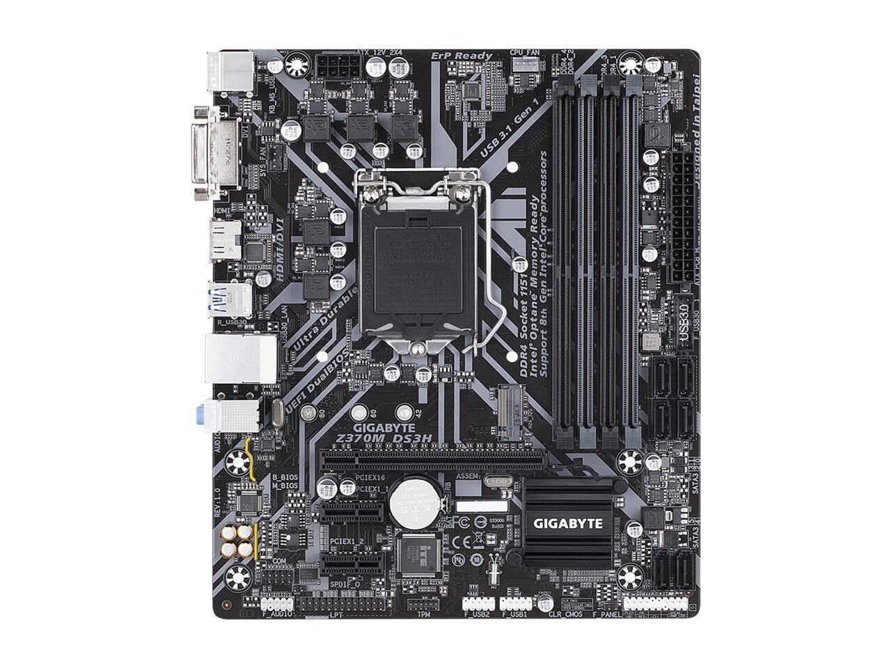 GIGABYTE Z370M DS3H LGA 1151 Intel Z370 HDMI Micro ATX Intel Motherboard
