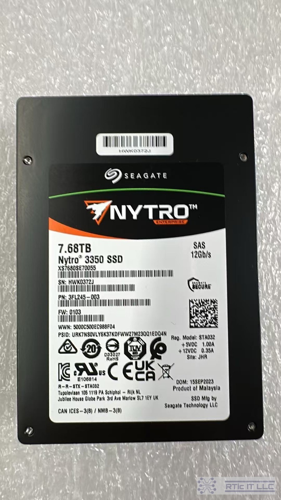 New Pull Seagate Nytro 3350 7.68TB SAS 12Gb/s 2.5" SSD XS7680SE70055