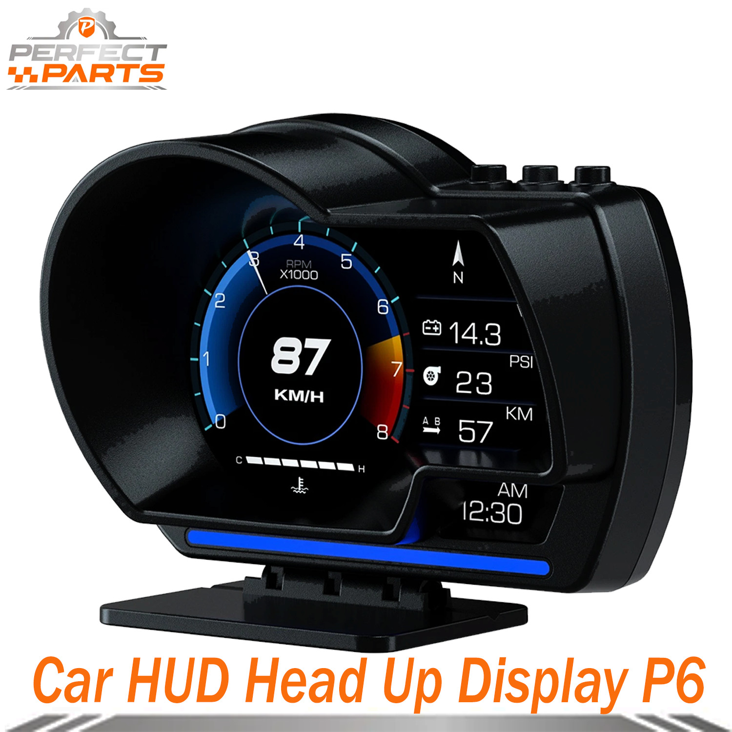 Car HUD Head Up Display P6, OBD GPS Smart Gauge for Speedometer for Car P6