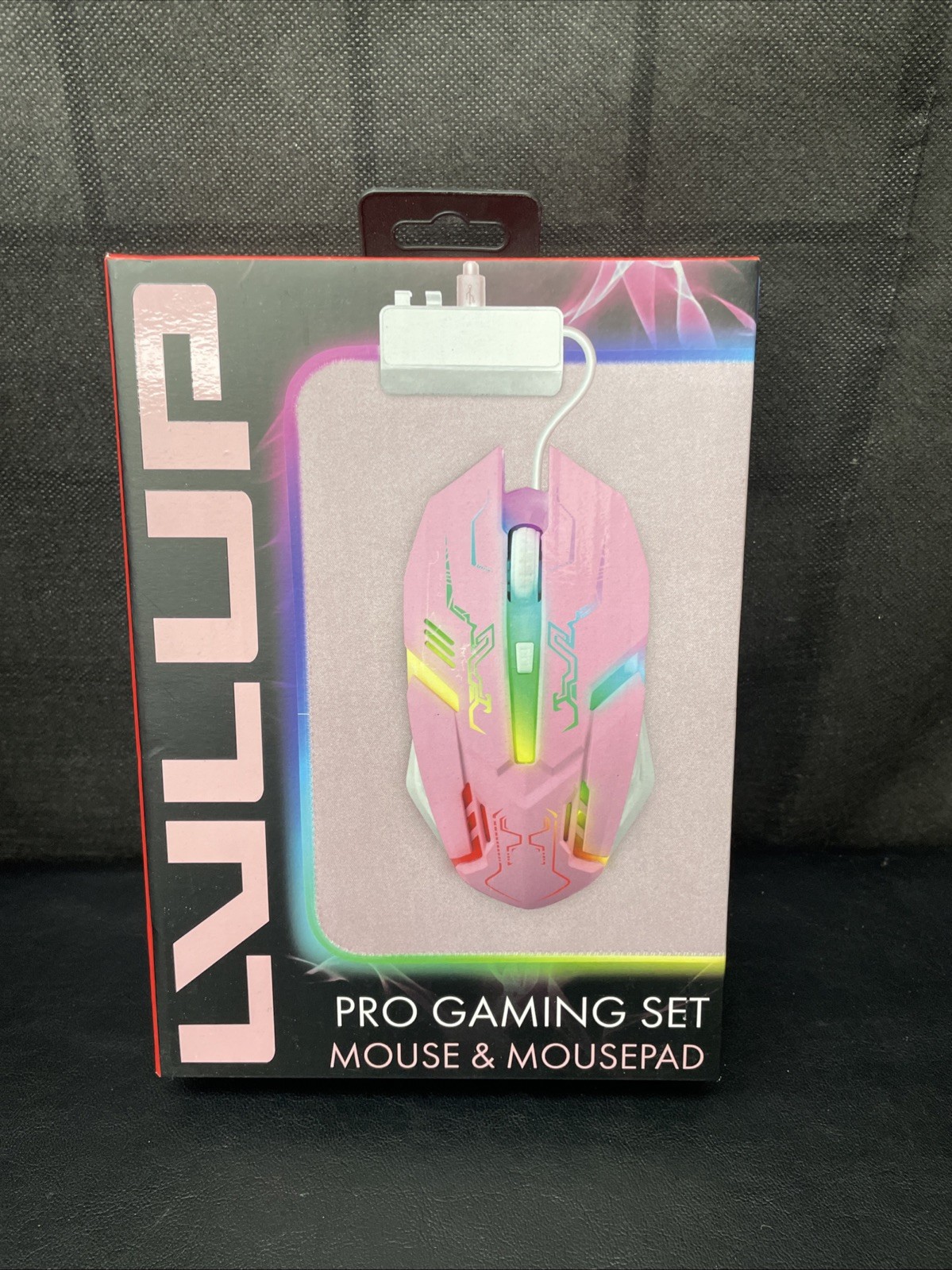 LVLUP PRO GAMING SET Mouse & Mouse Pad PINK, Backlight LU788-PNK New Sealed