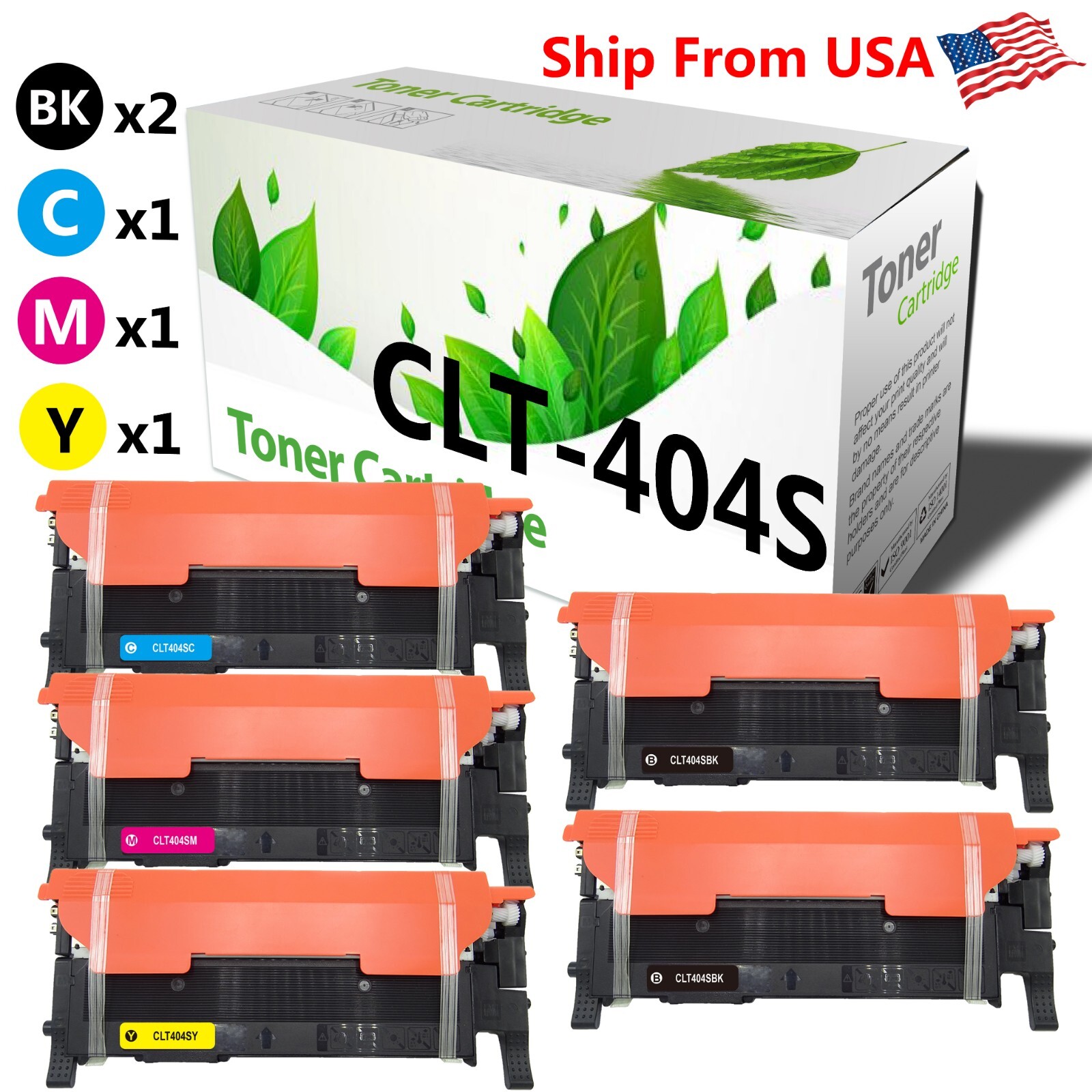 (5PK,2BCMY) CLT-404S CLT404S Toner Cartridge for Xpress C430 C430W C480 Printer