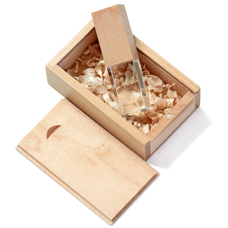 Crystal Gift Box USB 2.0 Flash Drive Free Logo Wedding Custom Pen Drive 64GB 32G