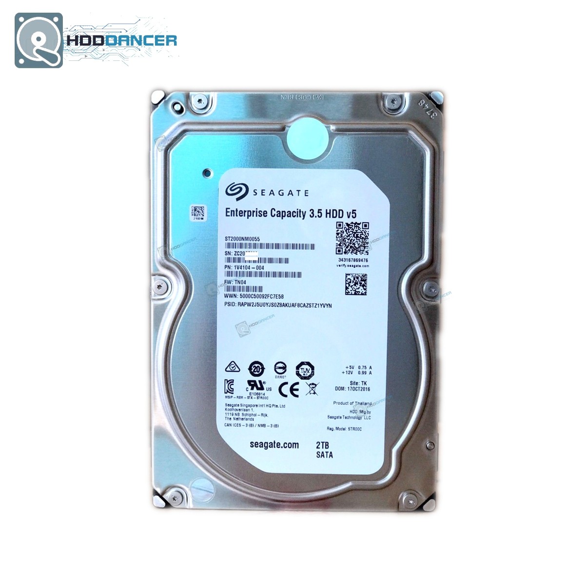 Seagate ST2000NM0055 Exos 7E8 2TB 3.5" SATA 7.2K 6Gb128MB Enterprise Hard Drive