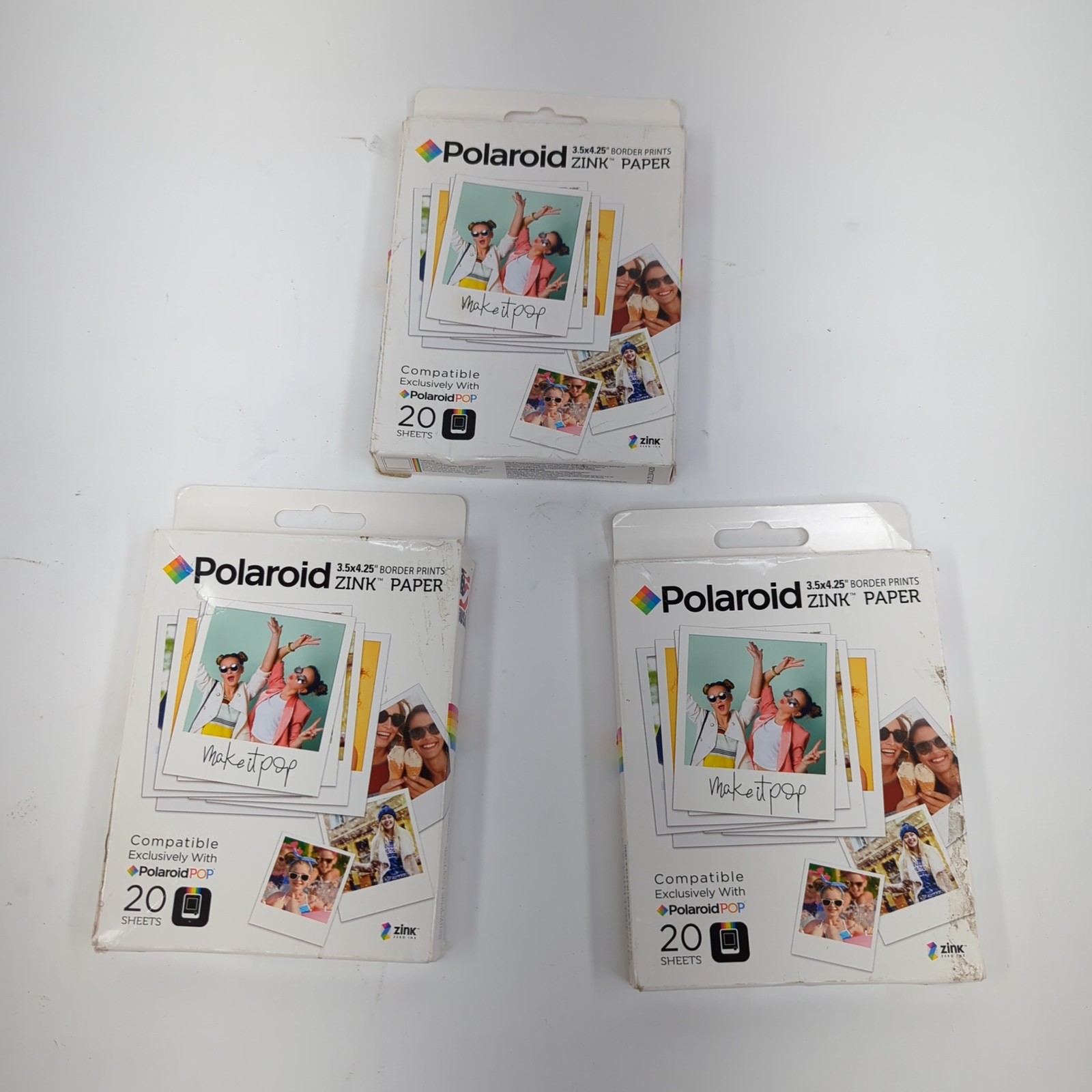 60 Sheets Polaroid ZINK Paper 3.5x4.25 Border Prints for Polaroid POP [3 x 20ct]