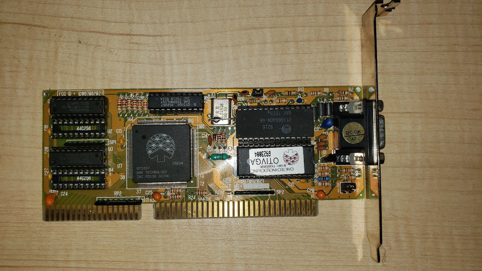 RARE VINTAGE 1991 OAK TECHNOLOGIES OTI067 REV C 512K 16 BIT ISA VGA CARD