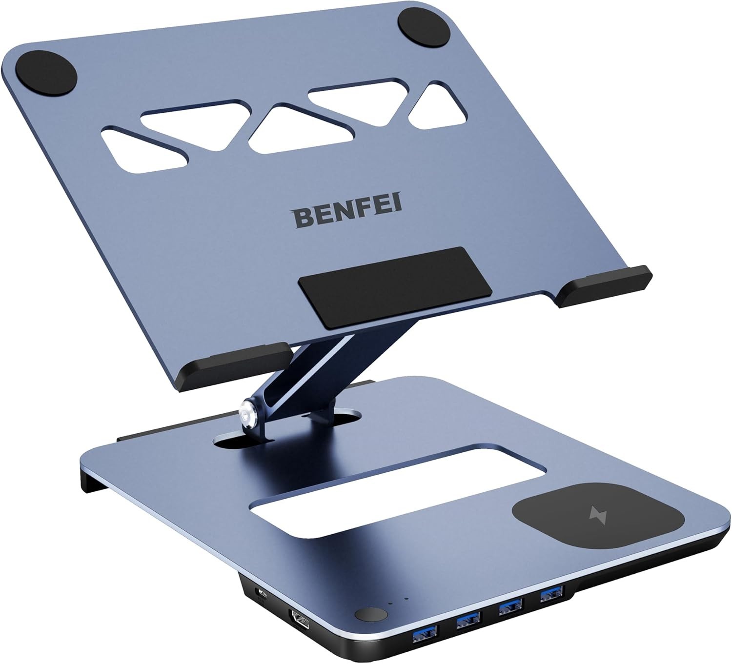 BENFEI - Laptop Stand w/ USB C 6in1 Docking Station, 15W Wireless Charging