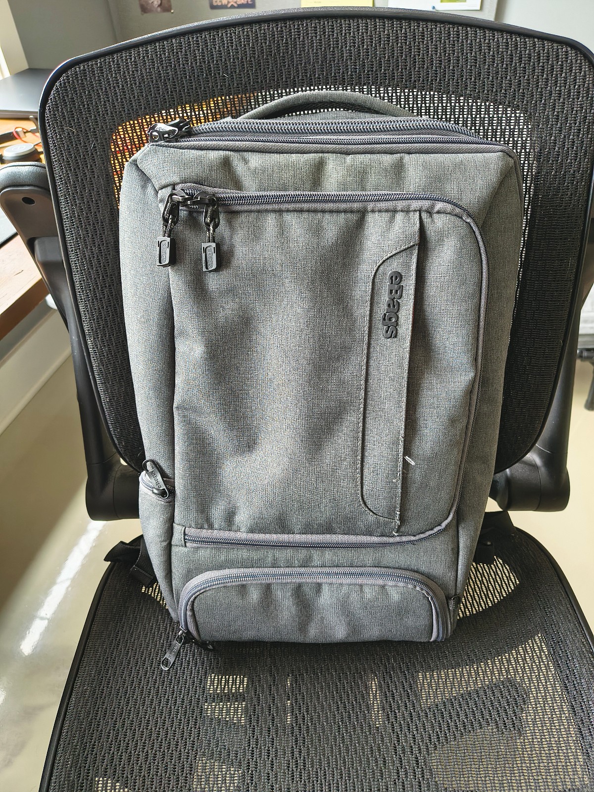eBags Professional Slim Laptop Backpack Gray EB2146-16 Travel Work Bag