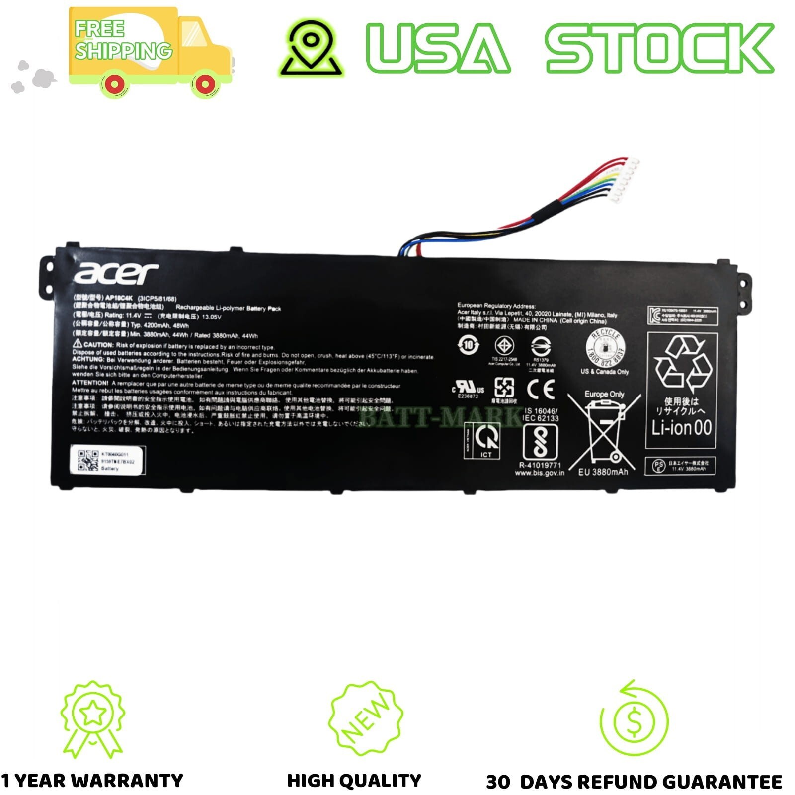 AP18C4K GENUINE New Battery for Acer Aspire 5 A515-43 A515-44 A515-54G SP314-54G